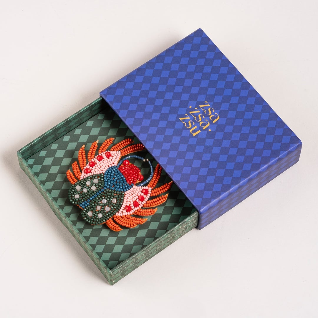 Dadrı Broş - Turuncu - Yeşil