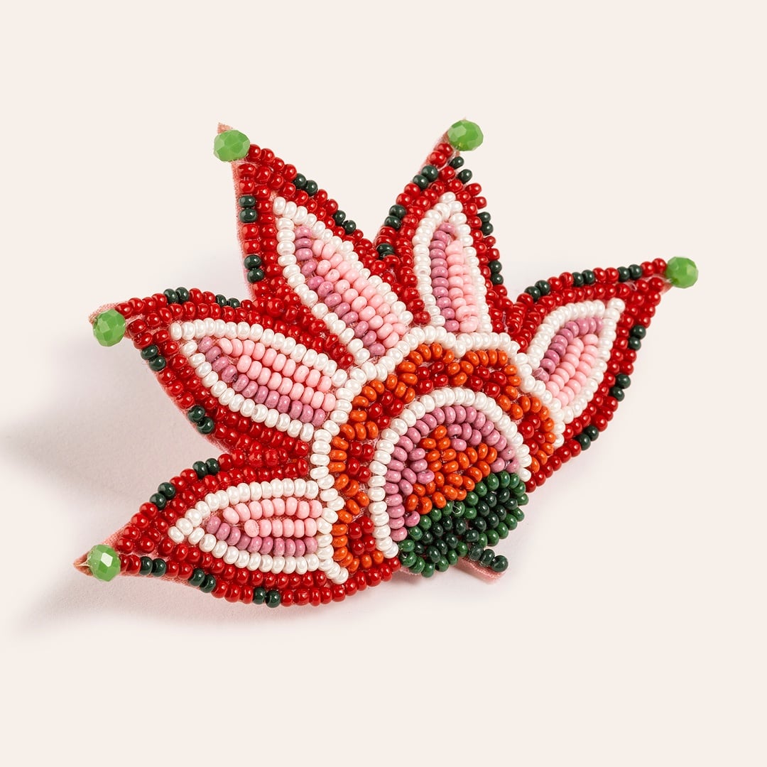 Dadrı Broş - Turuncu - Pembe