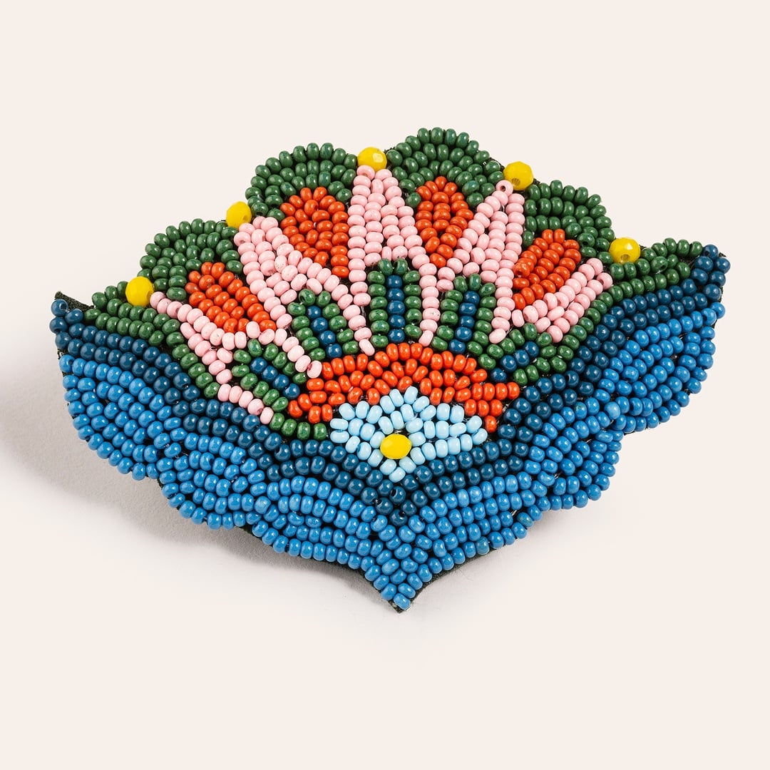 Dadrı Broş - Mavi - Pembe