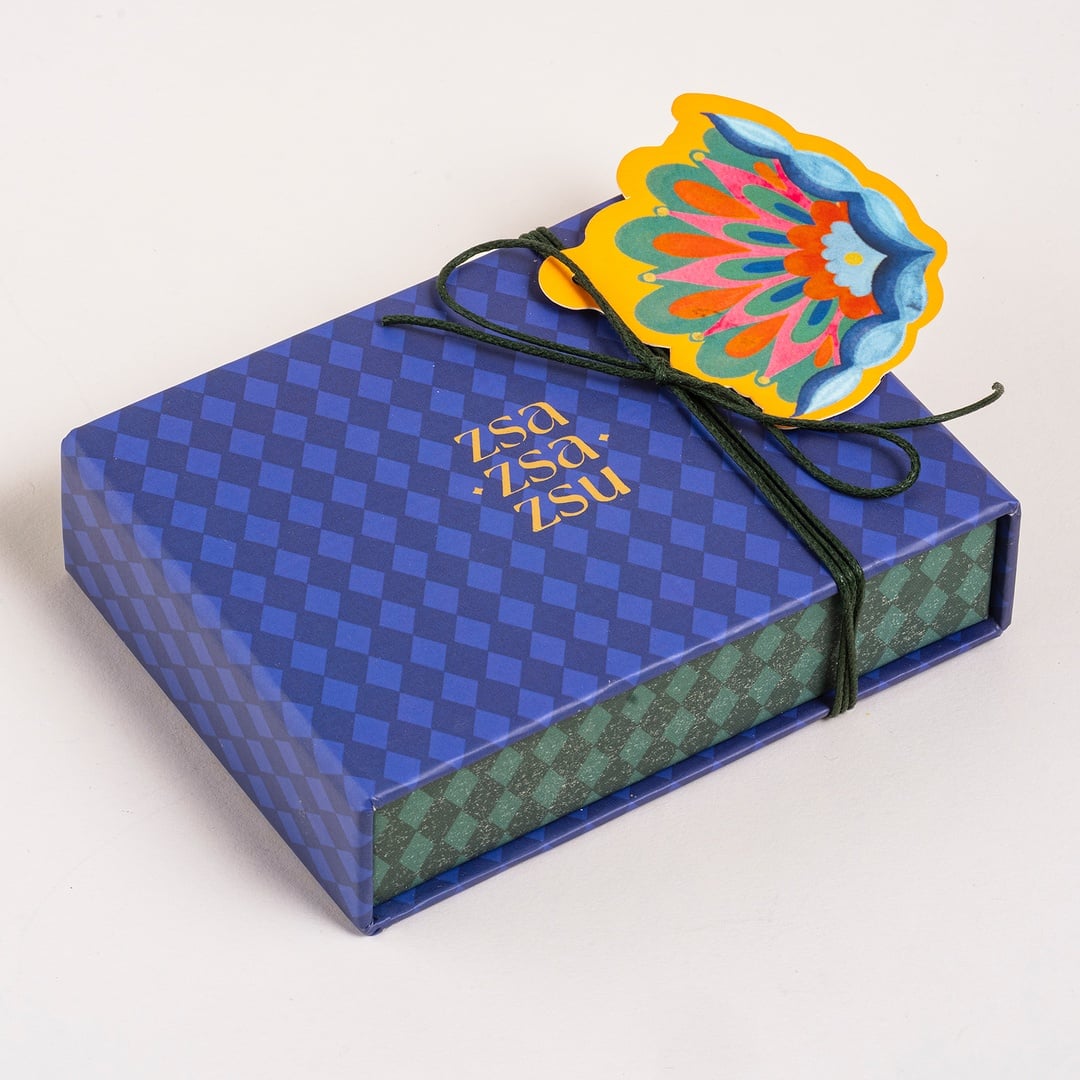 Dadrı Broş - Mavi - Pembe