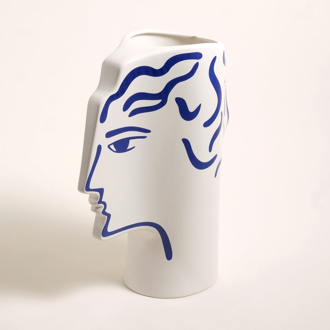 Longhu Seramik Vazo 22x13x28 Cm Mavi