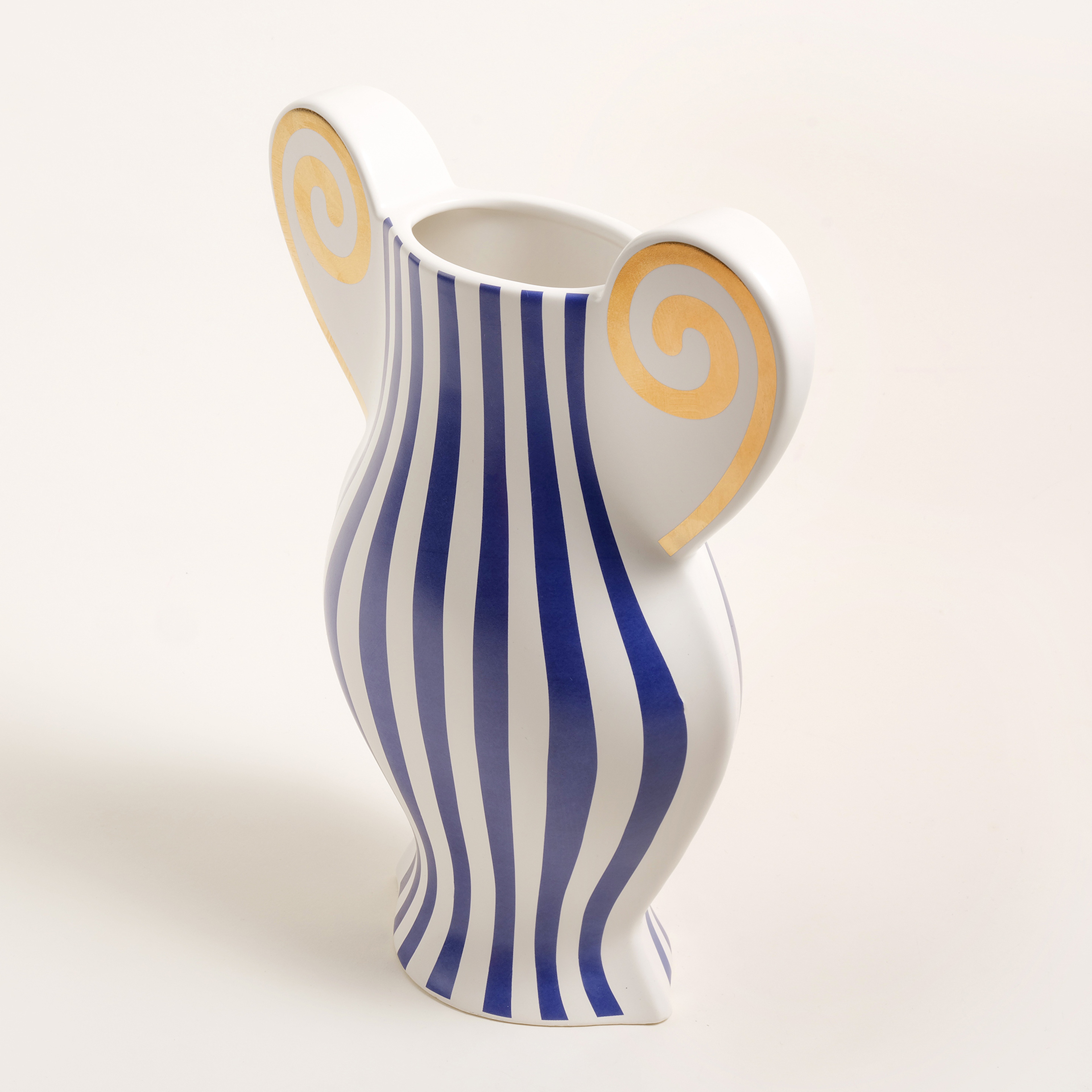 Longhu Seramik Vazo 24x10x29 Cm Mavi - Altın