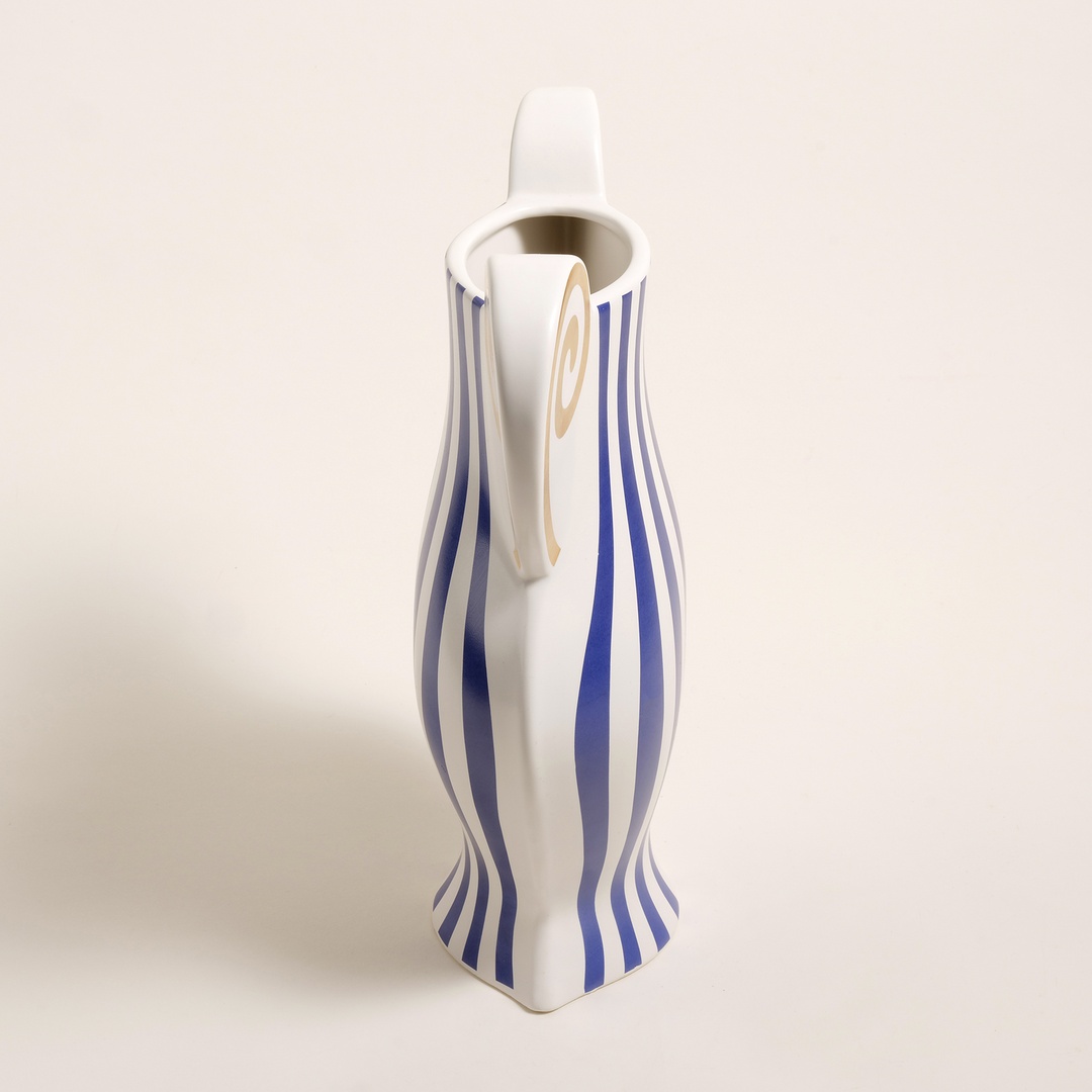 Longhu Seramik Vazo 24x10x29 Cm Mavi - Altın