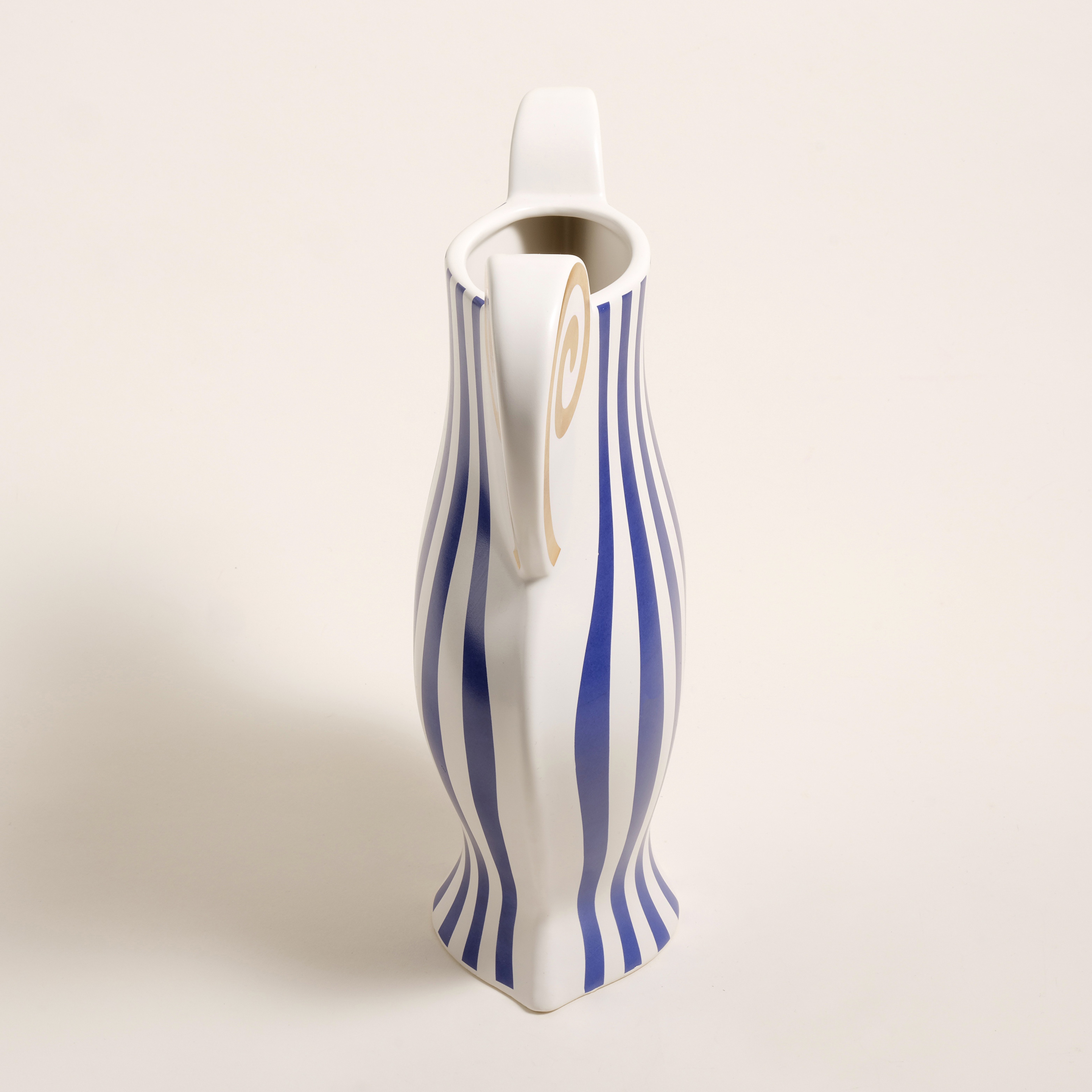 Longhu Seramik Vazo 24x10x29 Cm Mavi - Altın