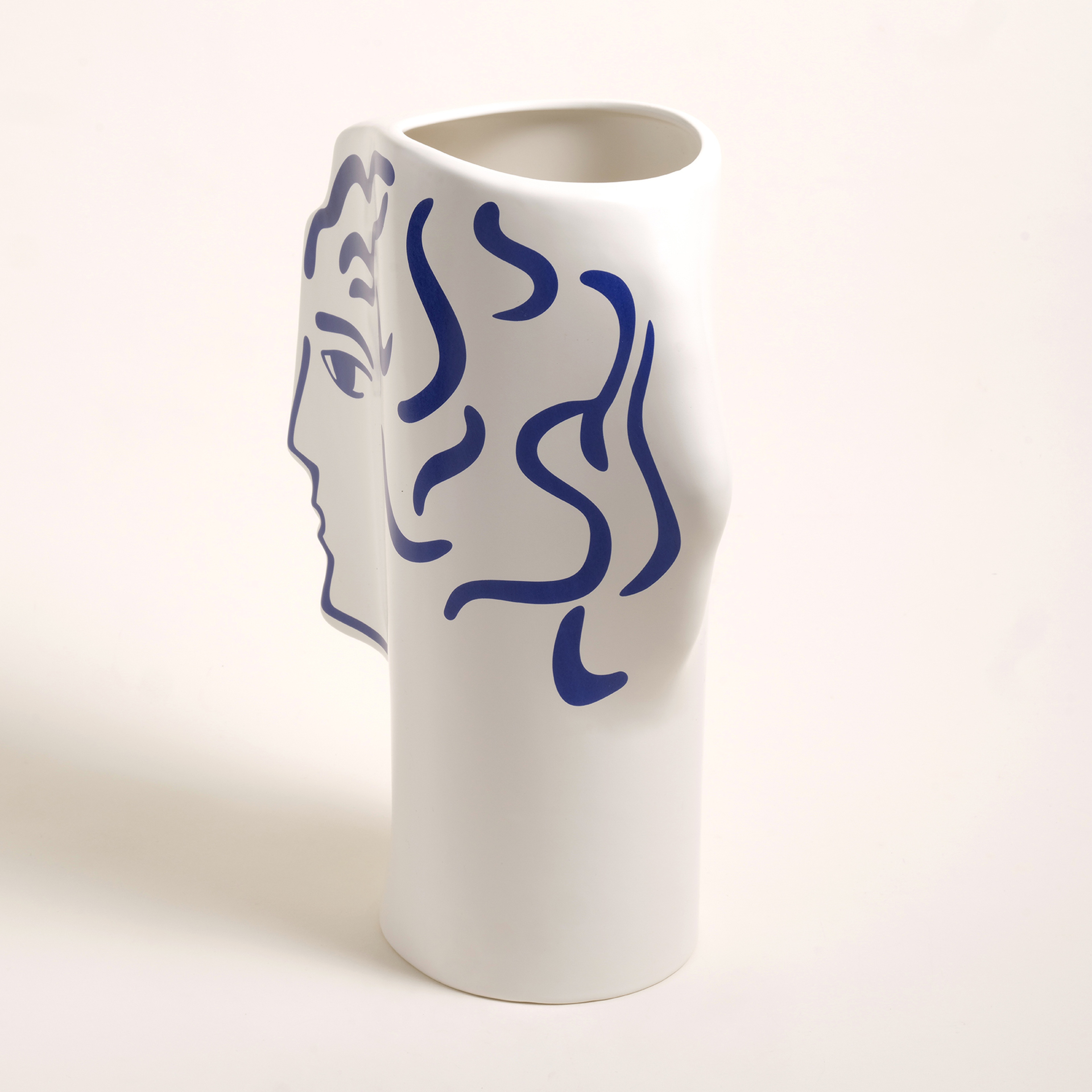 Longhu Seramik Vazo 22x13x28 Cm Mavi