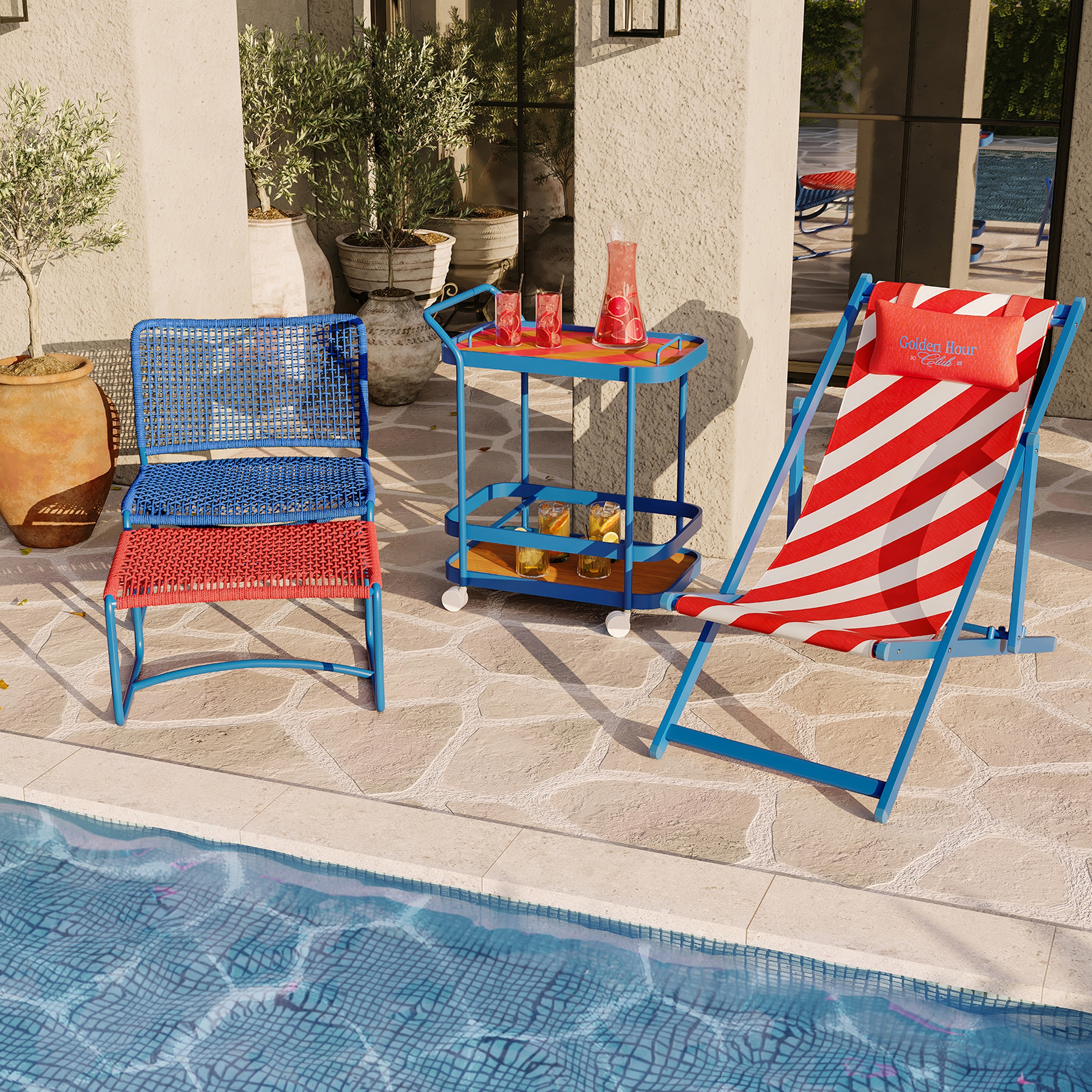 Como Alumınyum / Outdoor Fabrıc Polyester Şezlong 65x137x100 Cm Kırmızı