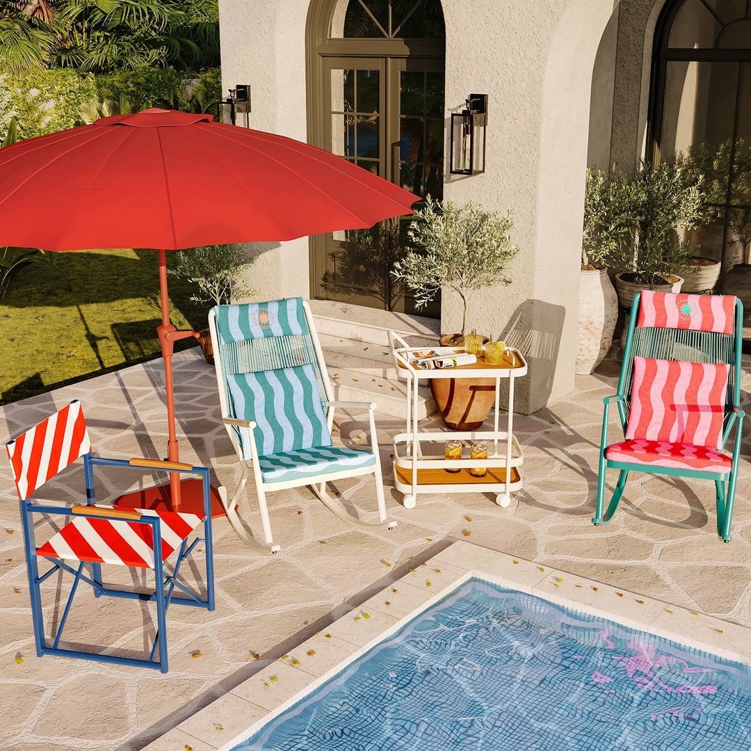 Como Alumınyum / Outdoor Fabrıc Polyester Sandalye 45x42x108 Cm Kırmızı