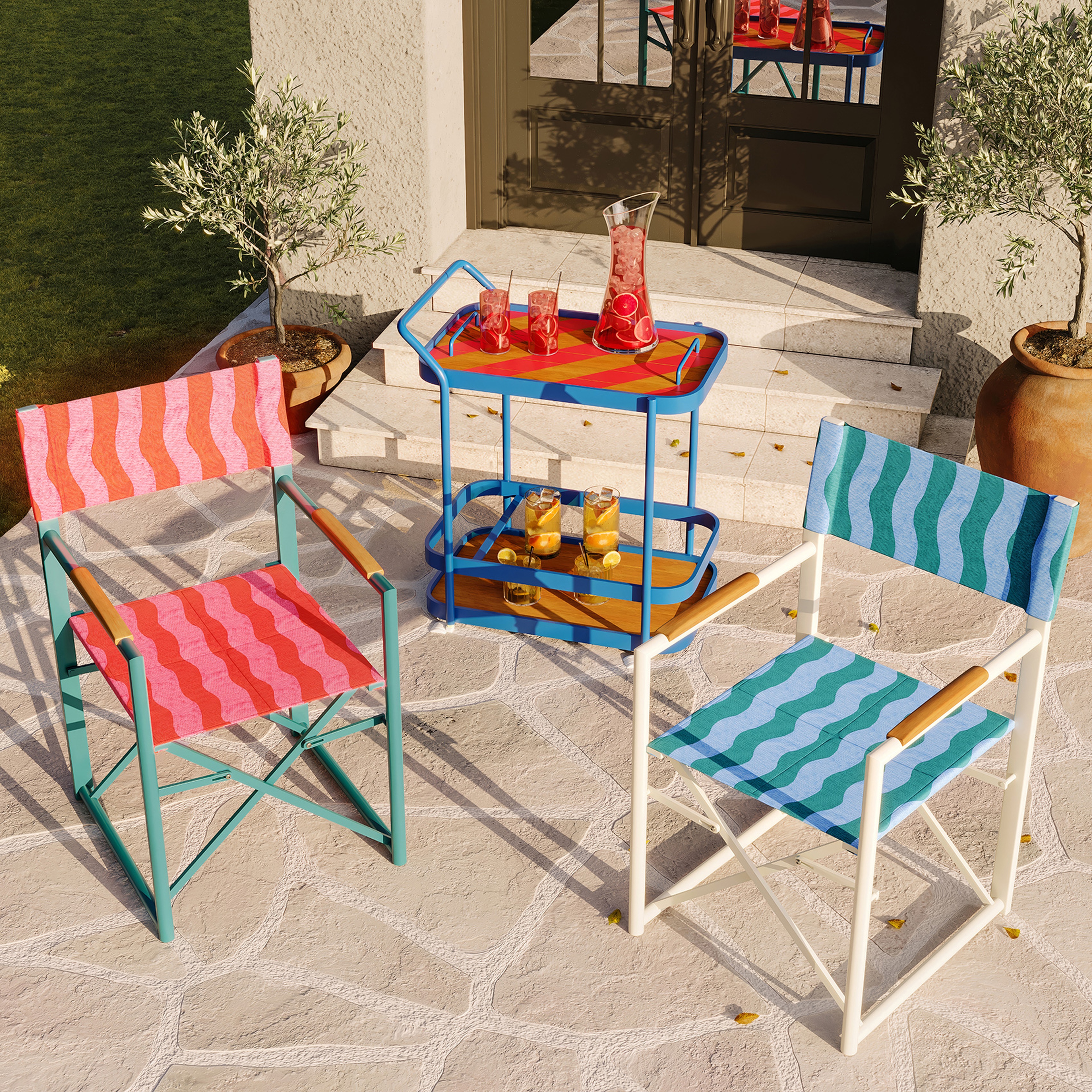 Como Alumınyum / Outdoor Fabrıc Polyester Sandalye 45x42x108 Cm Yeşil