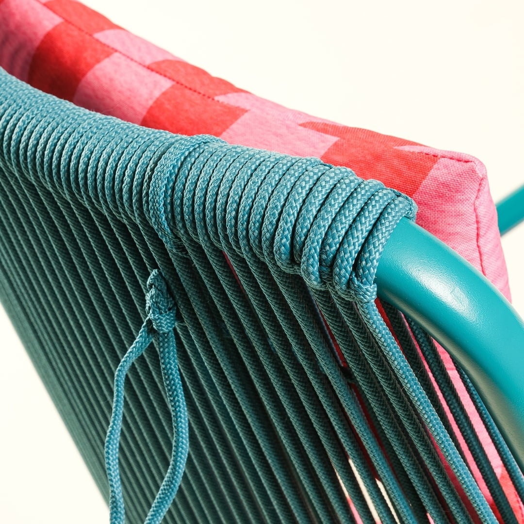 Como Alumınyum / Outdoor Fabrıc Polyester Sandalye 63x112x94 Cm Fuşya