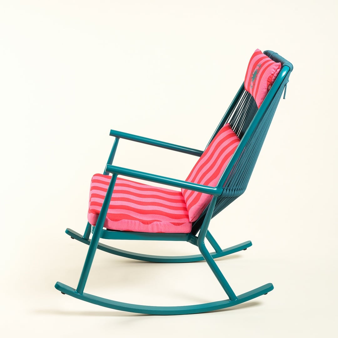 Como Alumınyum / Outdoor Fabrıc Polyester Sandalye 63x112x94 Cm Fuşya