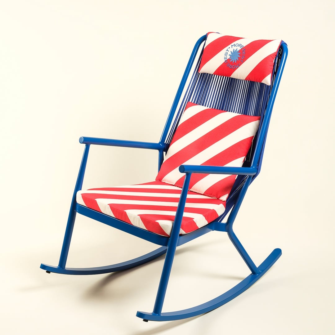 Como Alumınyum / Outdoor Fabrıc Polyester Sandalye 63x112x94 Cm Kırmızı