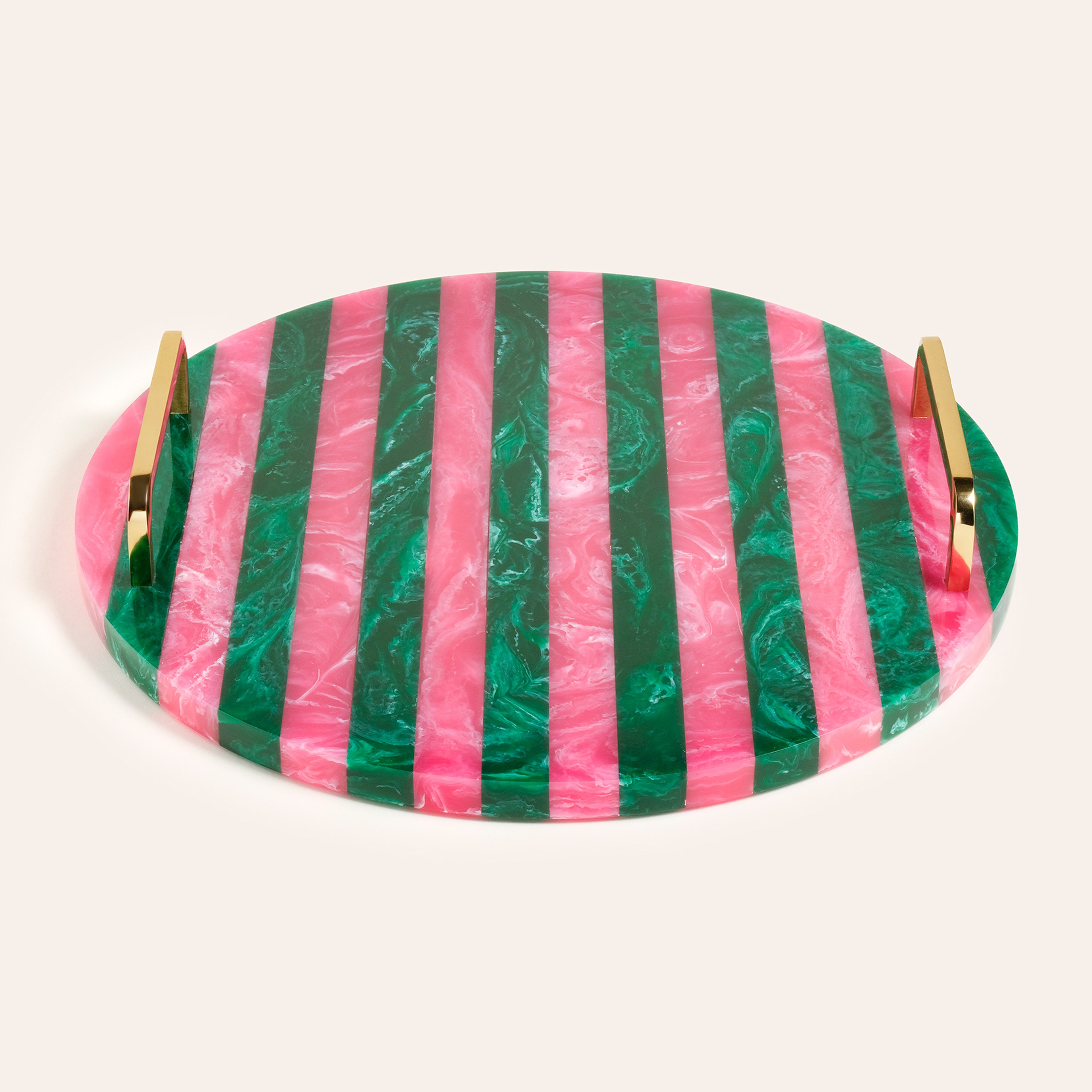 Tanda Reçine Tepsi 35x35x6 Cm Yeşil - Pembe