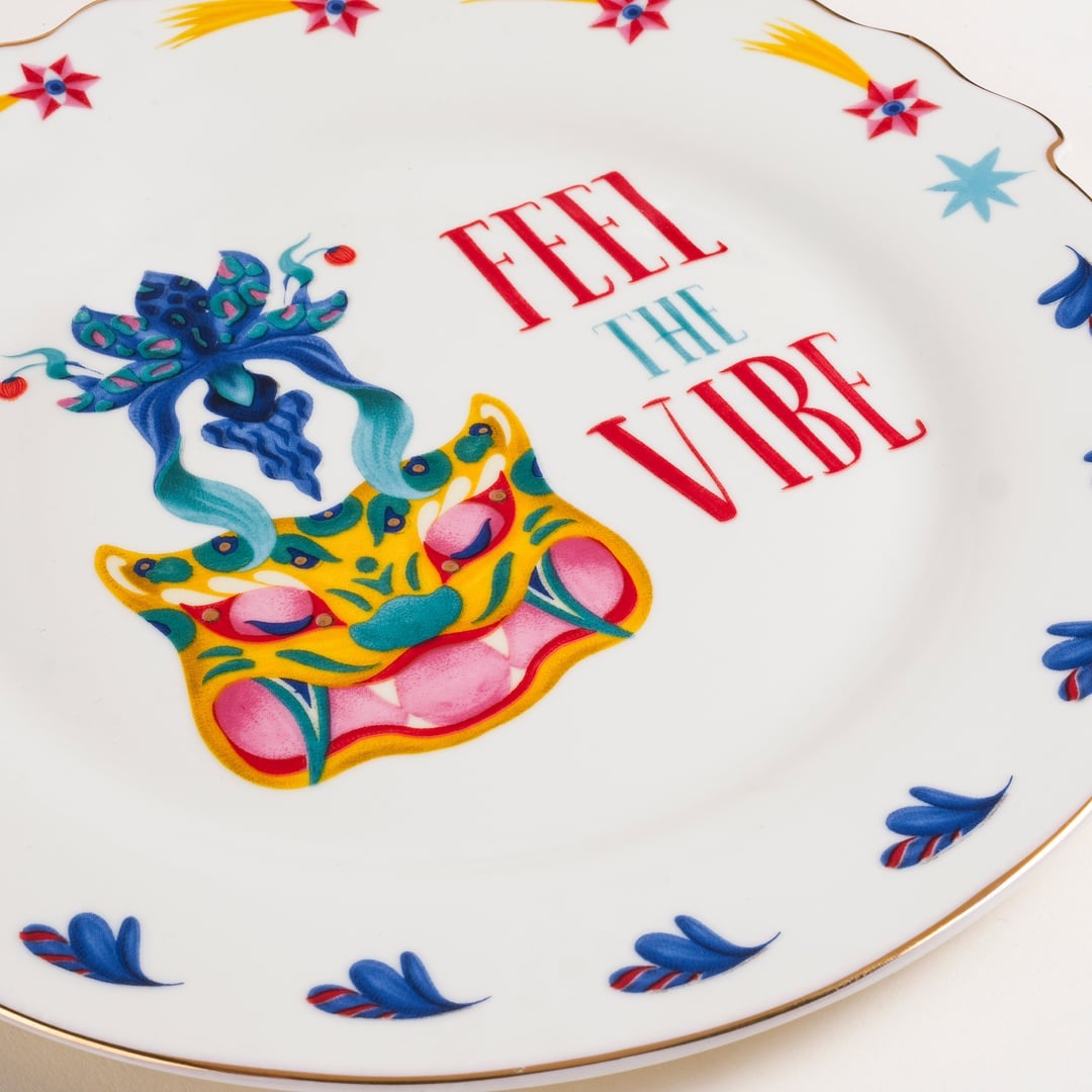 Luohu Porselen Pasta Tabağı 20 Cm Renkli