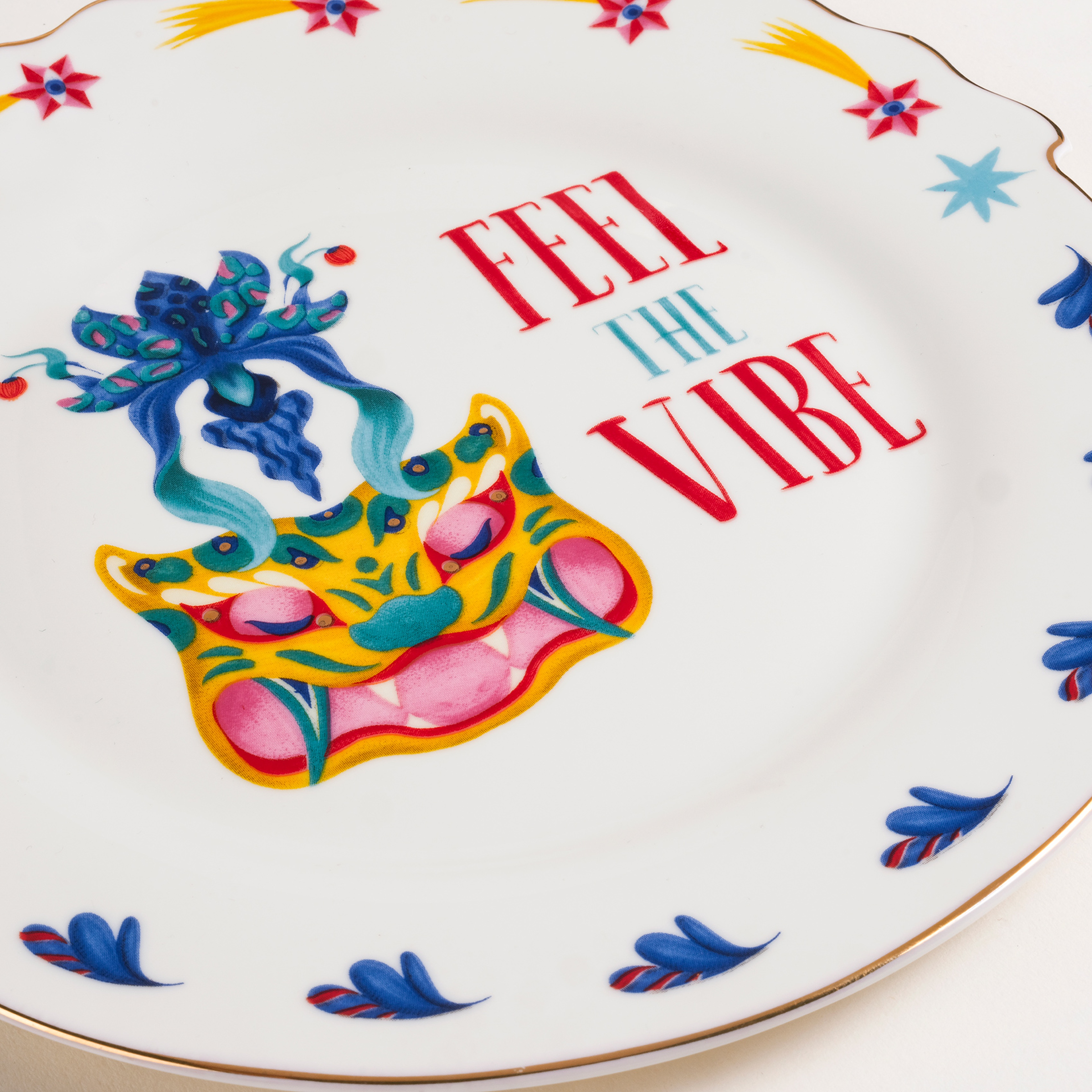 Luohu Porselen Pasta Tabağı 20 Cm Renkli