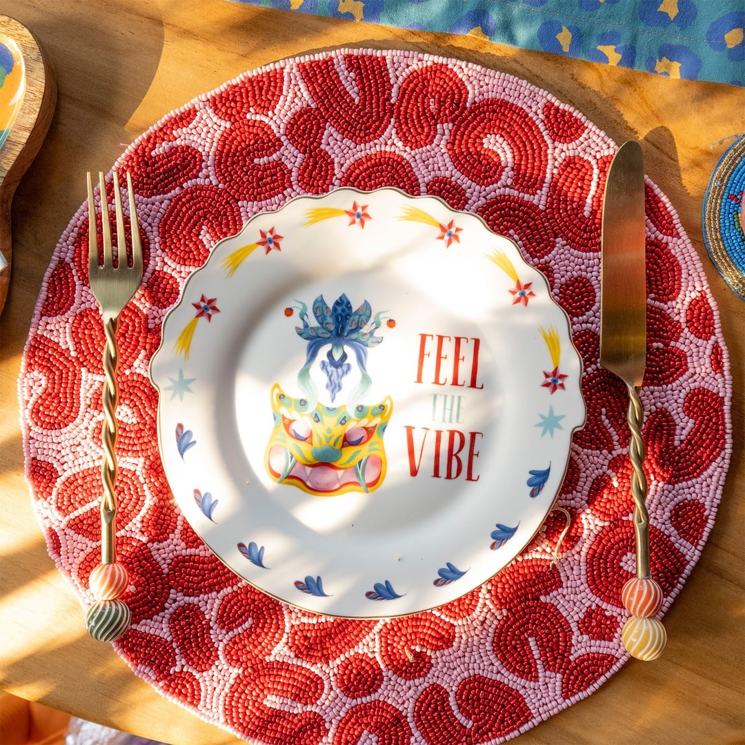 Luohu Porselen Pasta Tabağı 20 Cm Renkli