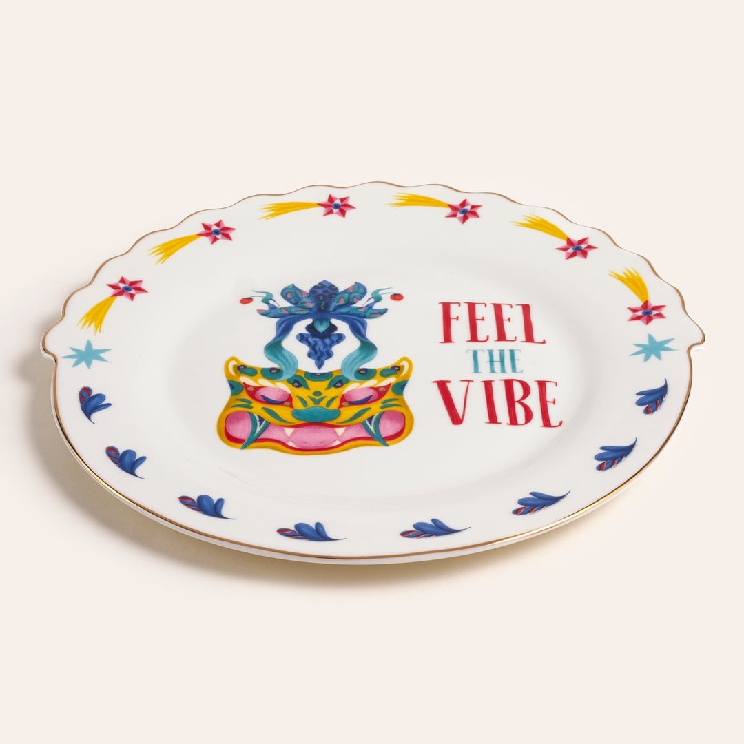 Luohu Porselen Pasta Tabağı 20 Cm Renkli