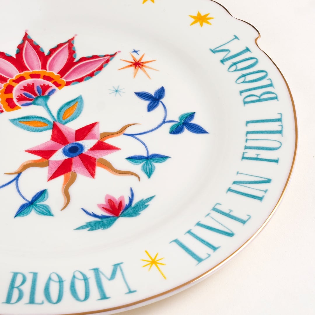 Luohu Porselen Pasta Tabağı 20 Cm Renkli