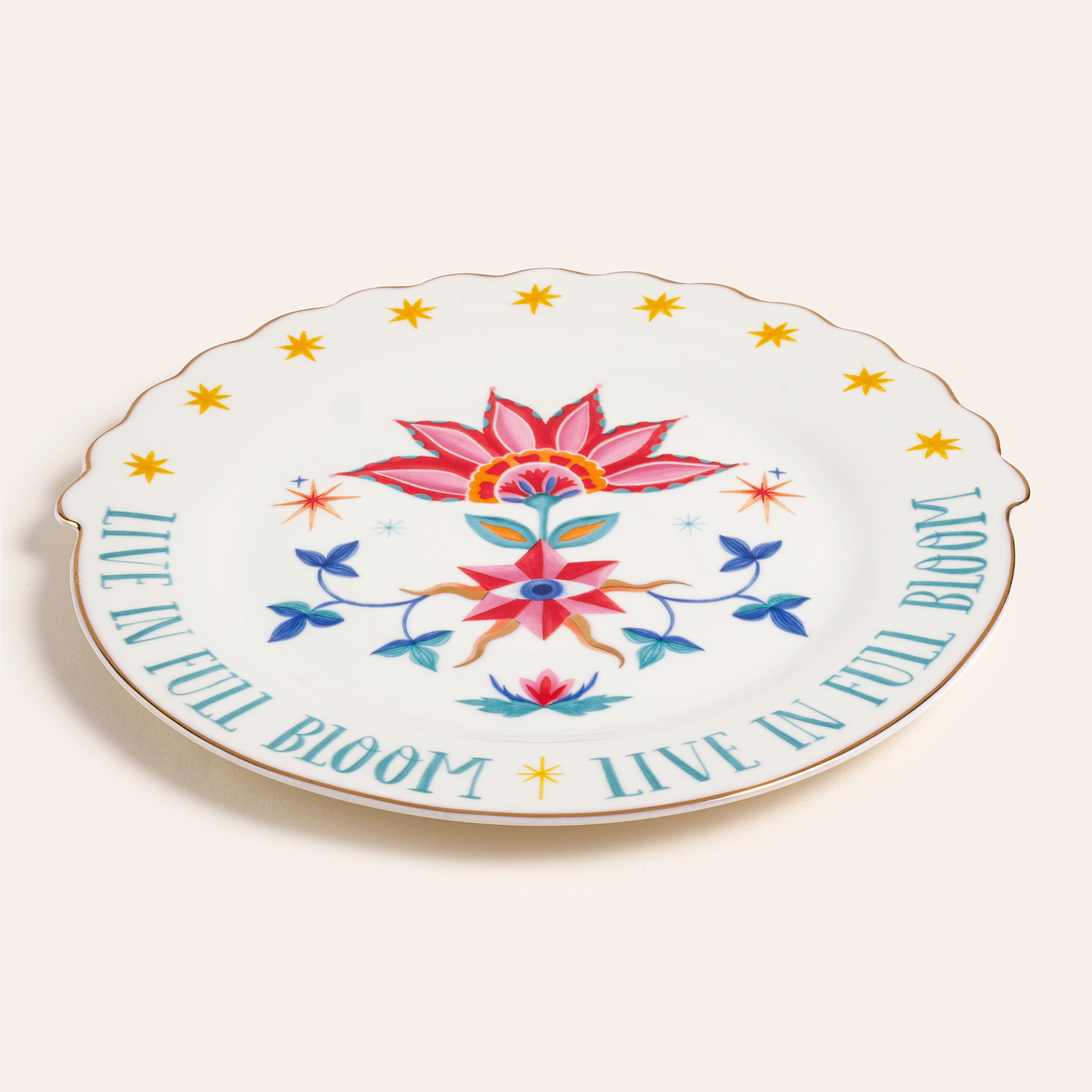 Luohu Porselen Pasta Tabağı 20 Cm Renkli