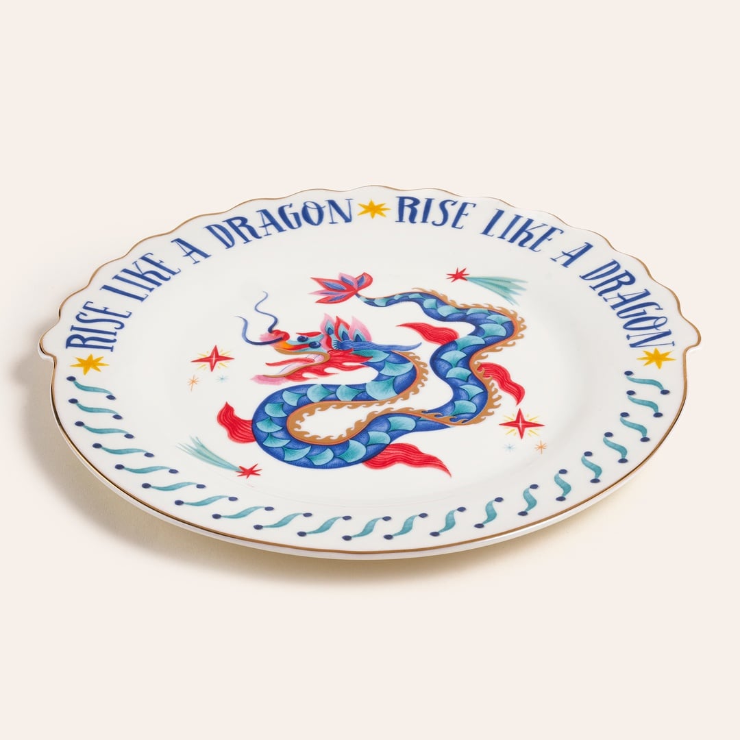 Luohu Porselen Pasta Tabağı 20 Cm Renkli