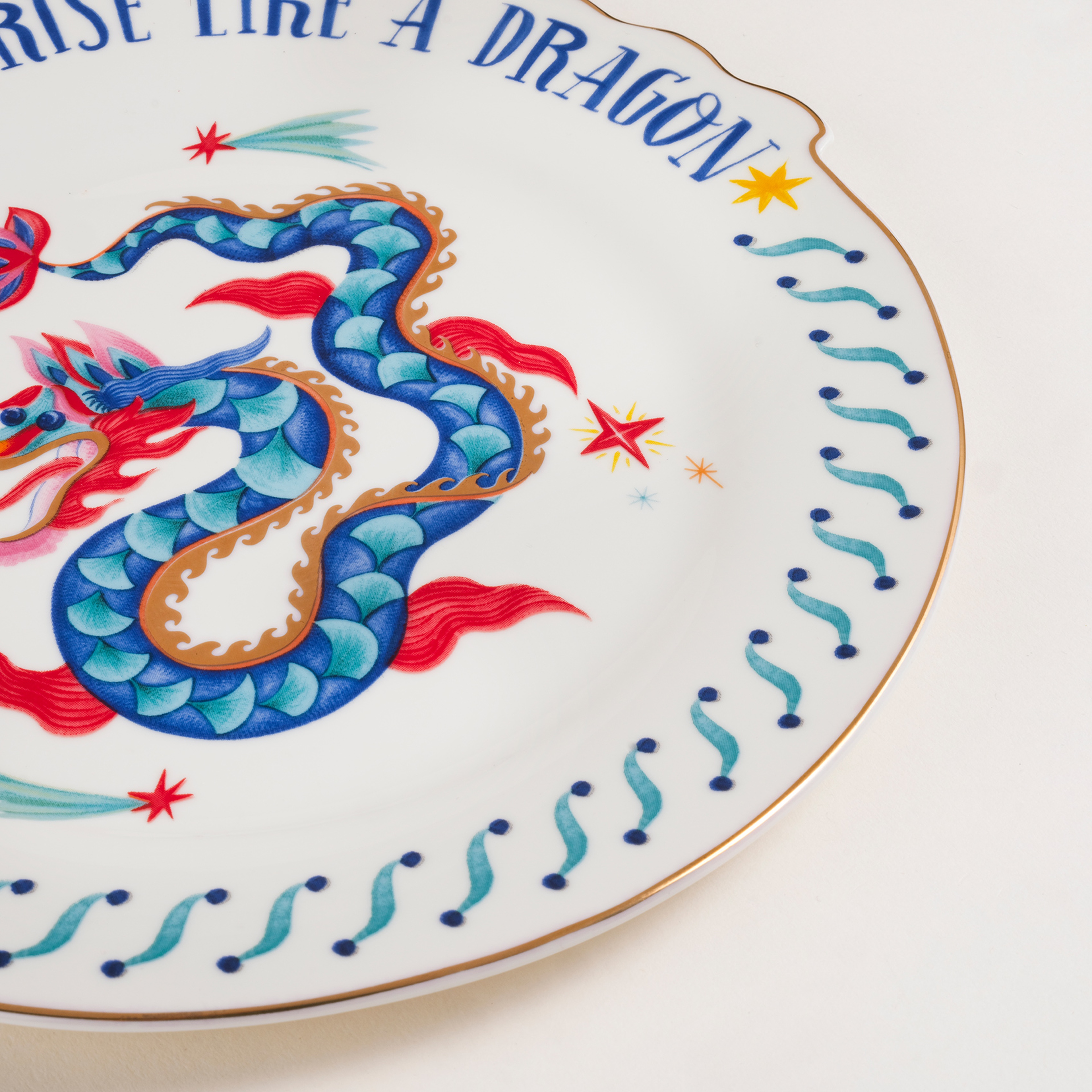 Luohu Porselen Pasta Tabağı 20 Cm Renkli