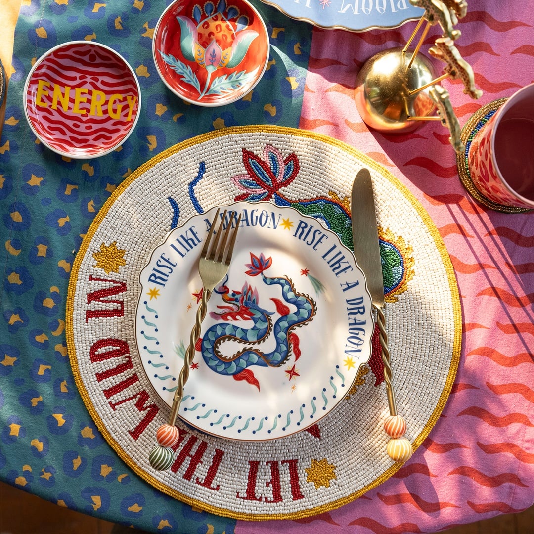 Luohu Porselen Pasta Tabağı 20 Cm Renkli