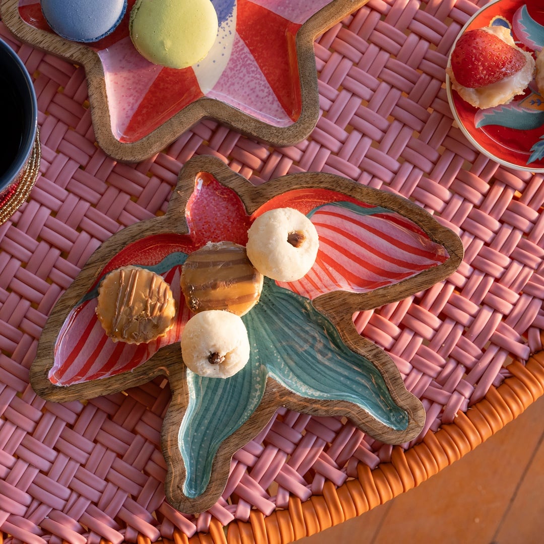 Lakrı Mango Ağacı Dekoratif Kase 25x20x2 Cm Renkli