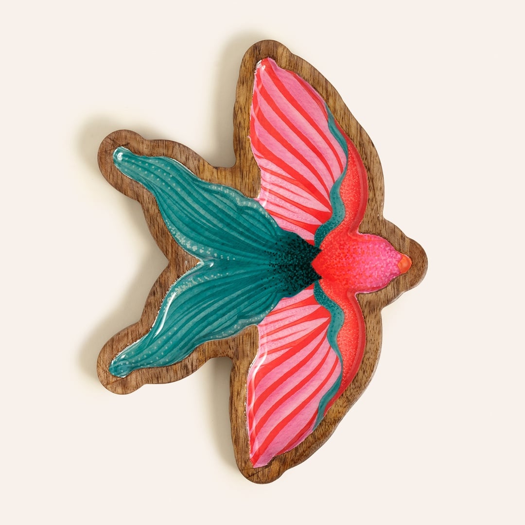 Lakrı Mango Ağacı Dekoratif Kase 25x20x2 Cm Renkli