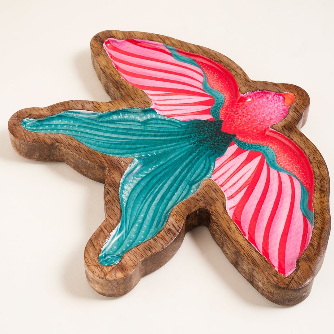 Lakrı Mango Ağacı Dekoratif Kase 25x20x2 Cm Renkli