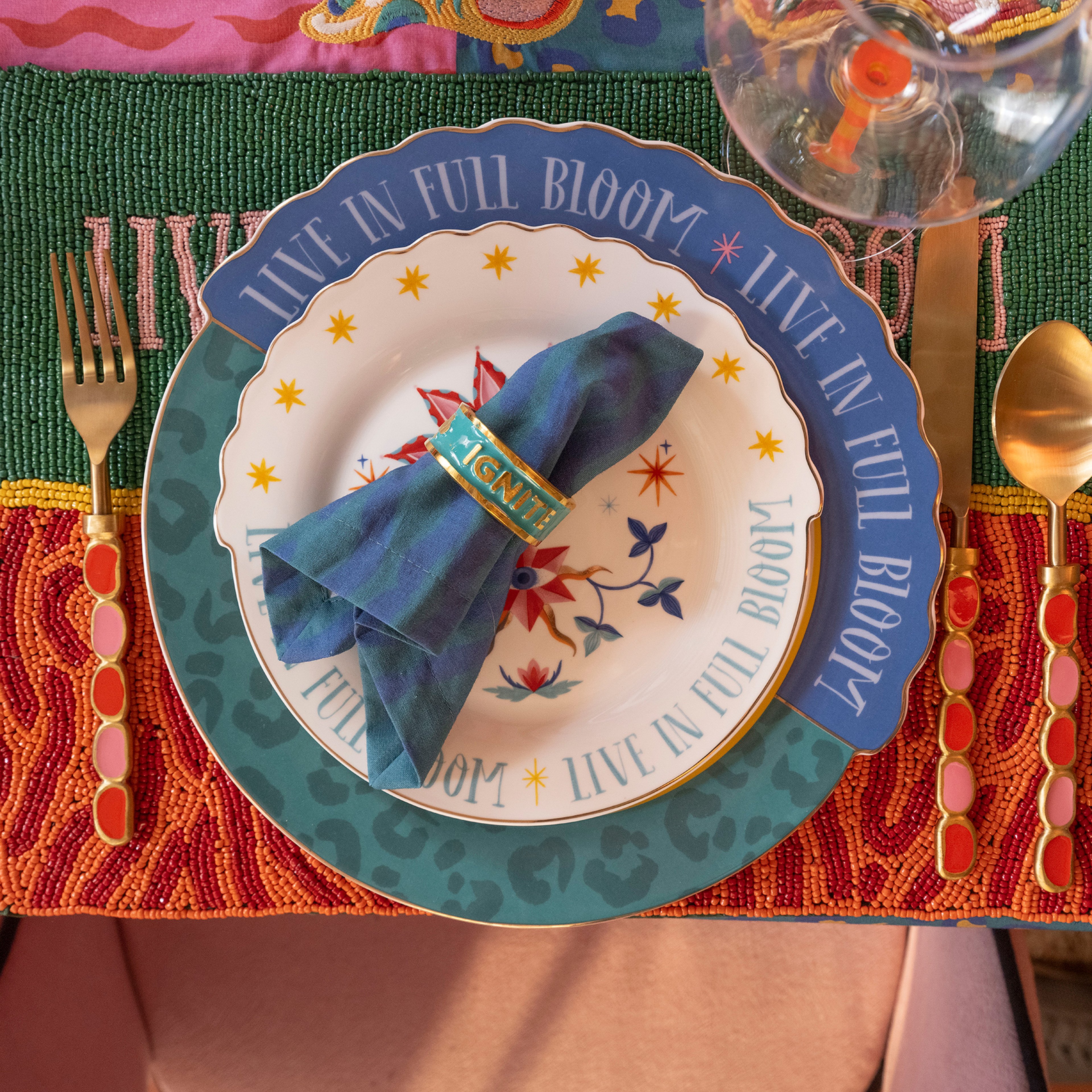 Luohu Porselen Yemek Tabağı 28 Cm Renkli