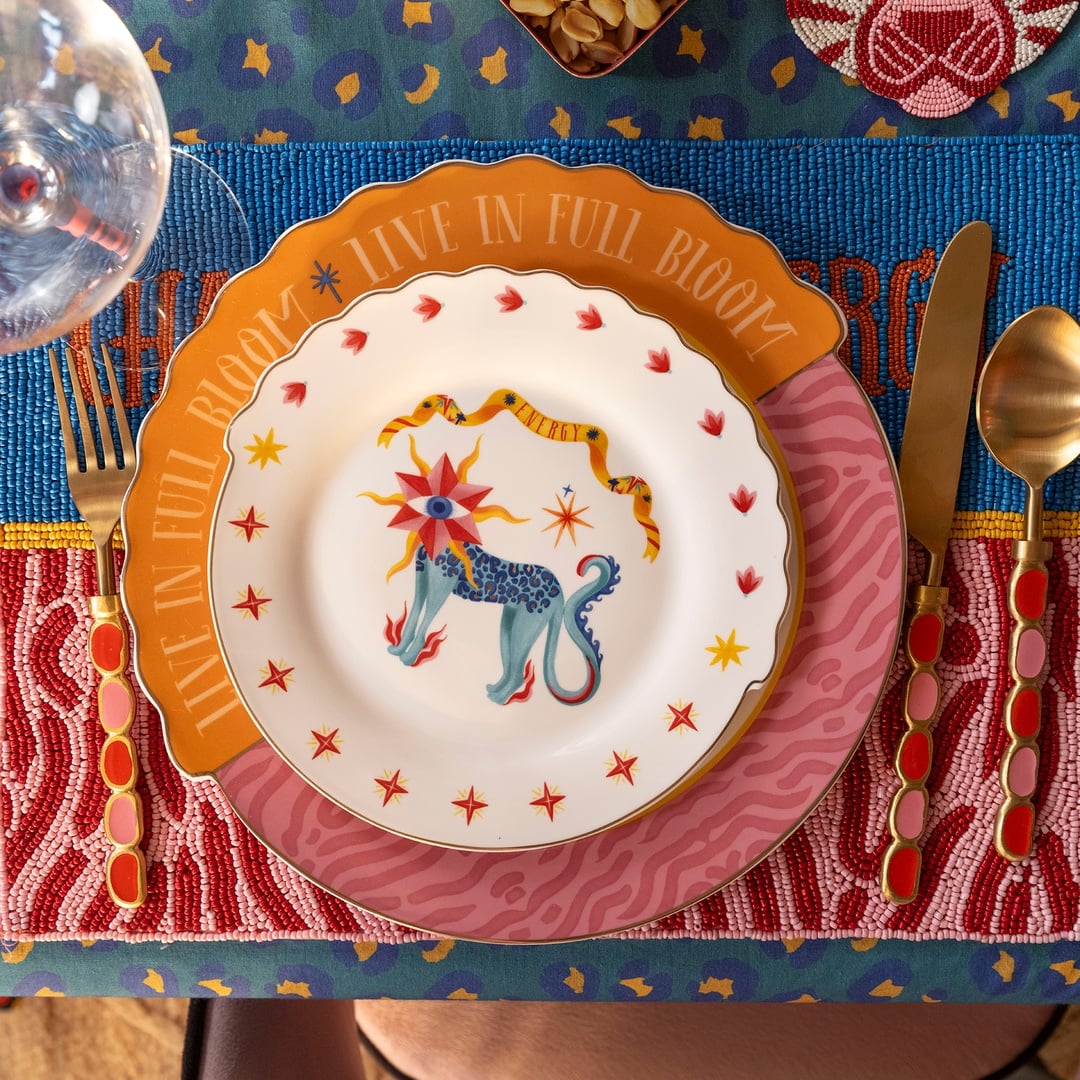 Luohu Porselen Yemek Tabağı 28 Cm Renkli