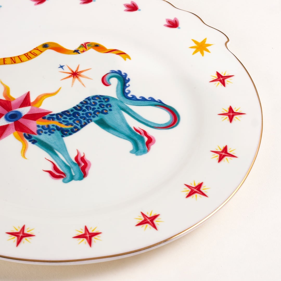 Luohu Porselen Pasta Tabağı 20 Cm Renkli