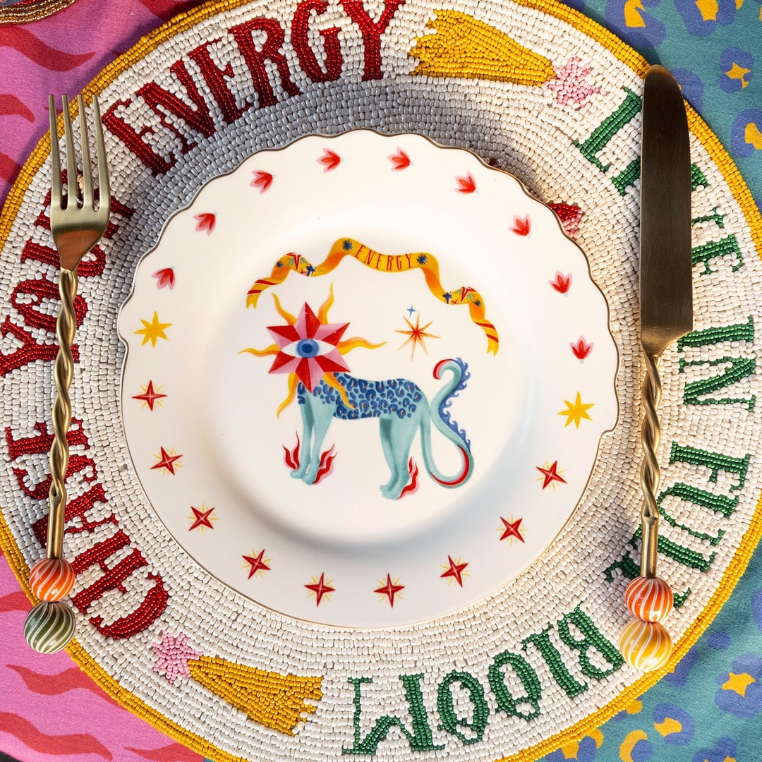 Luohu Porselen Pasta Tabağı 20 Cm Renkli