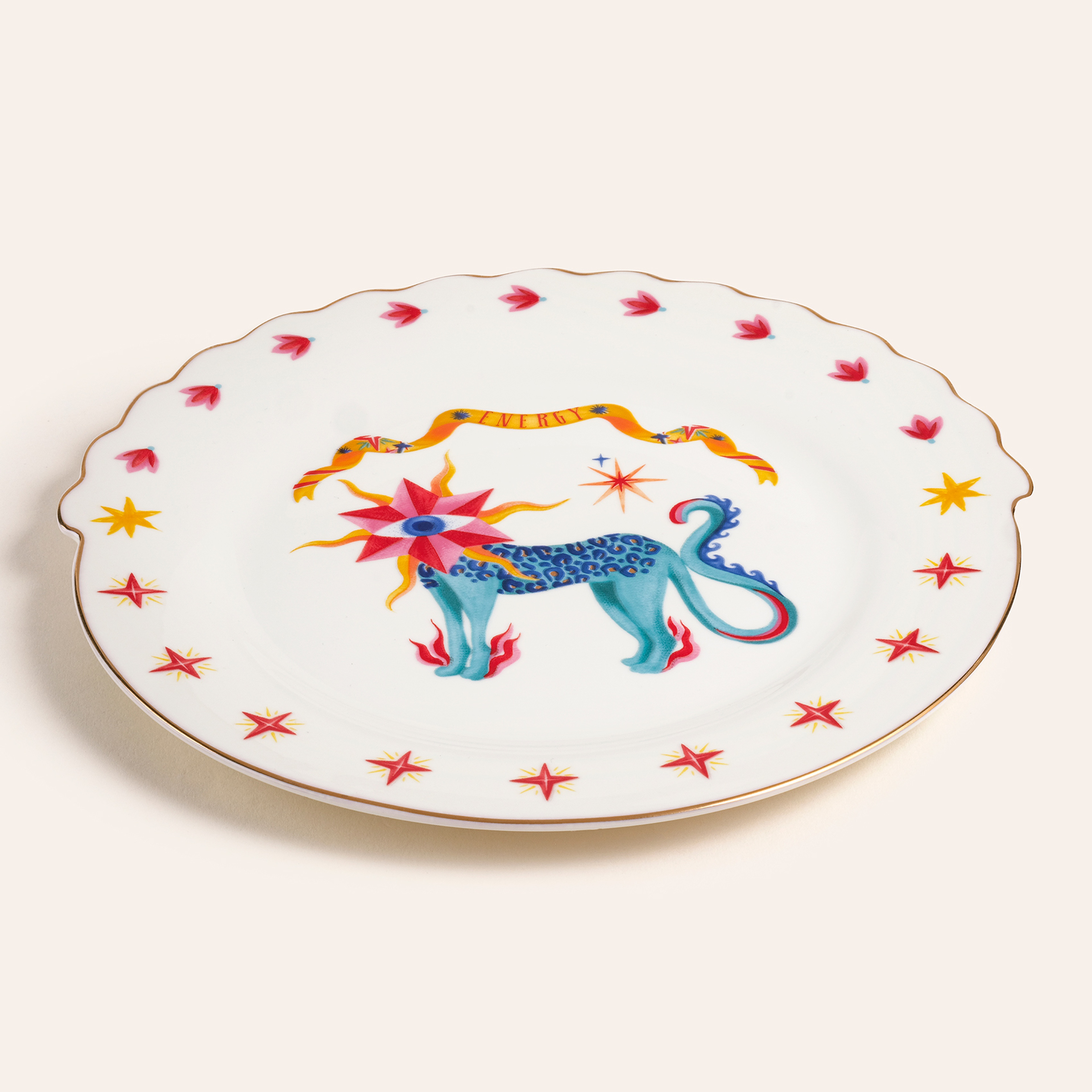 Luohu Porselen Pasta Tabağı 20 Cm Renkli