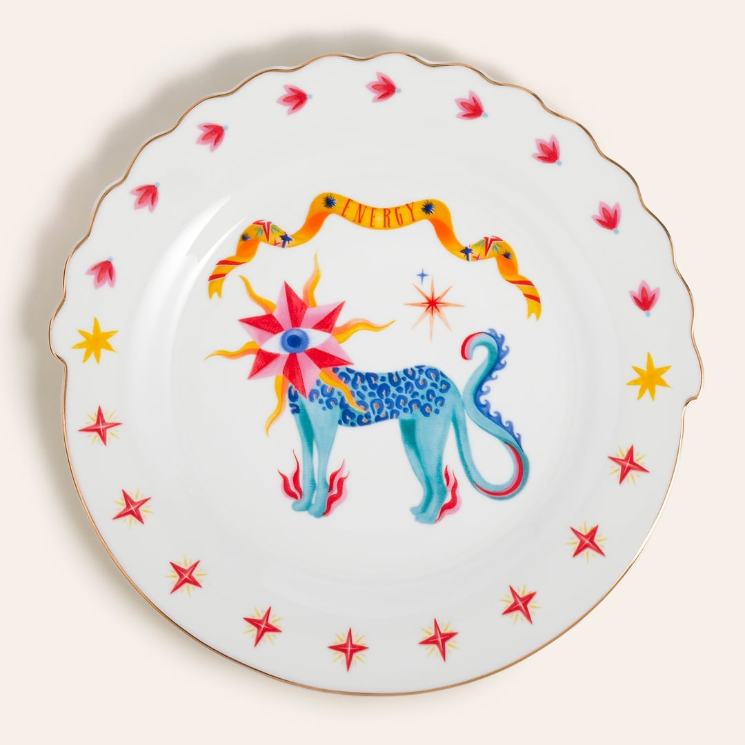 Luohu Porselen Pasta Tabağı 20 Cm Renkli