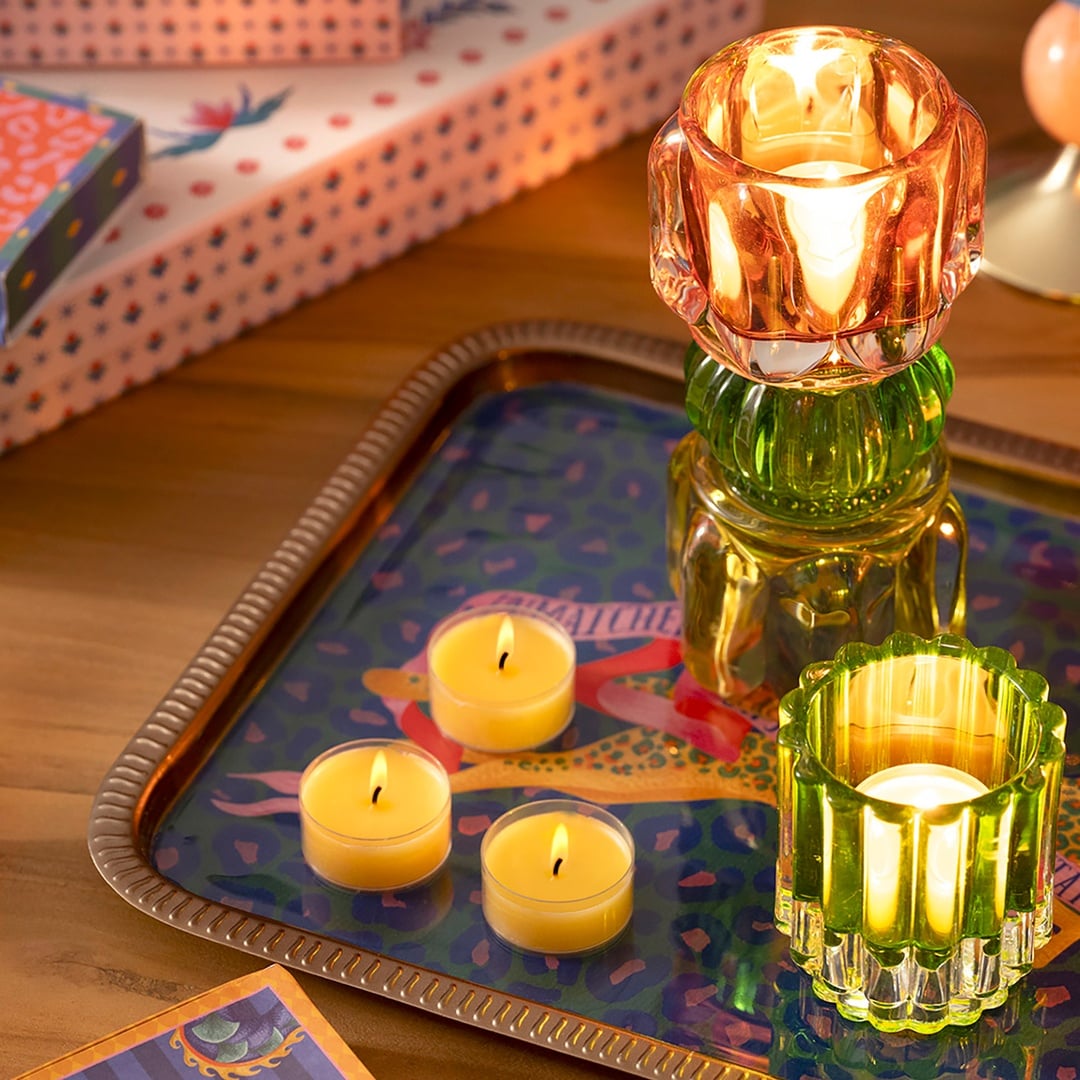 Nanjıng Cam Dekoratif Obje 8x8x18 Cm Sarı - Yeşil