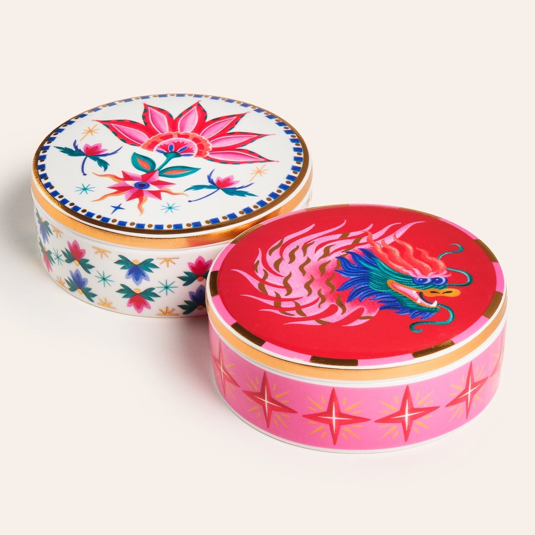 Shekou Porselen Dekoratif Obje 12x12x4 Cm Renkli