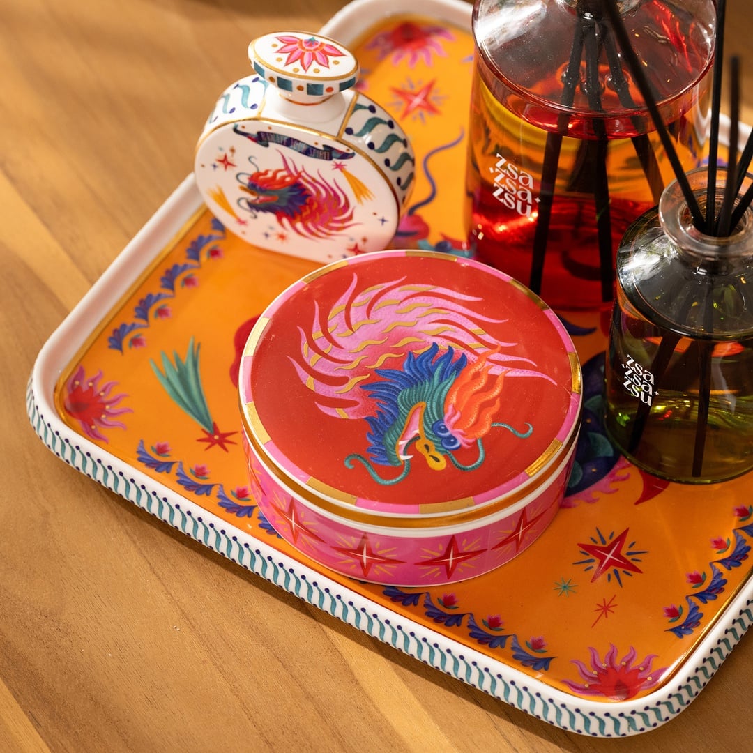 Shekou Porselen Dekoratif Obje 12x12x4 Cm Renkli