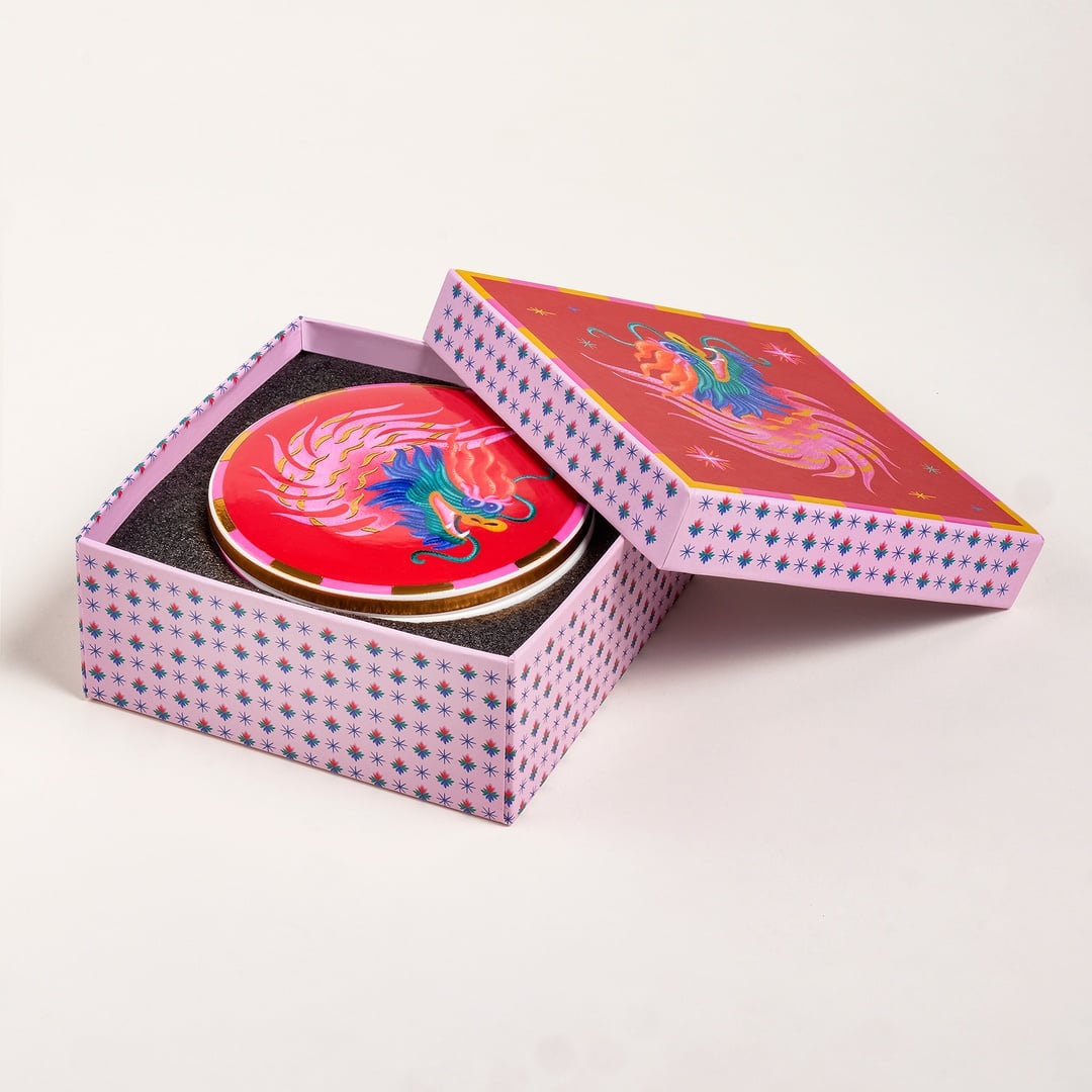 Shekou Porselen Dekoratif Obje 12x12x4 Cm Renkli