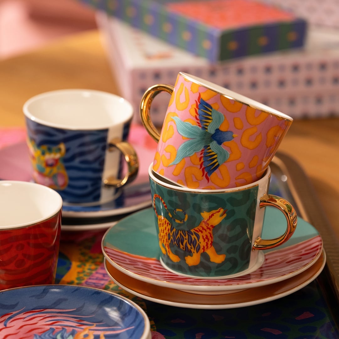 Luohu Porselen Kahve Seti 90 Ml Renkli