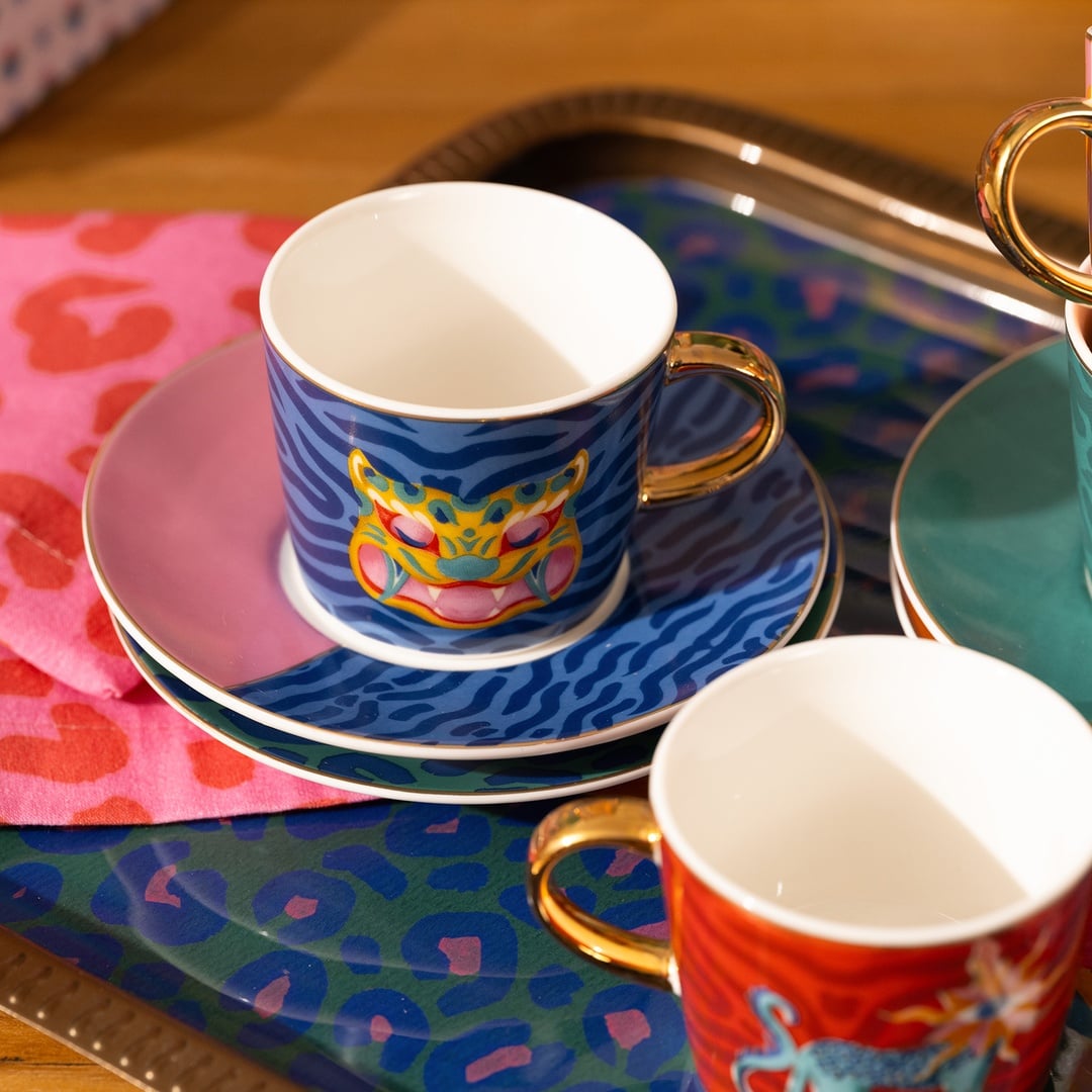 Luohu Porselen Kahve Seti 90 Ml Renkli