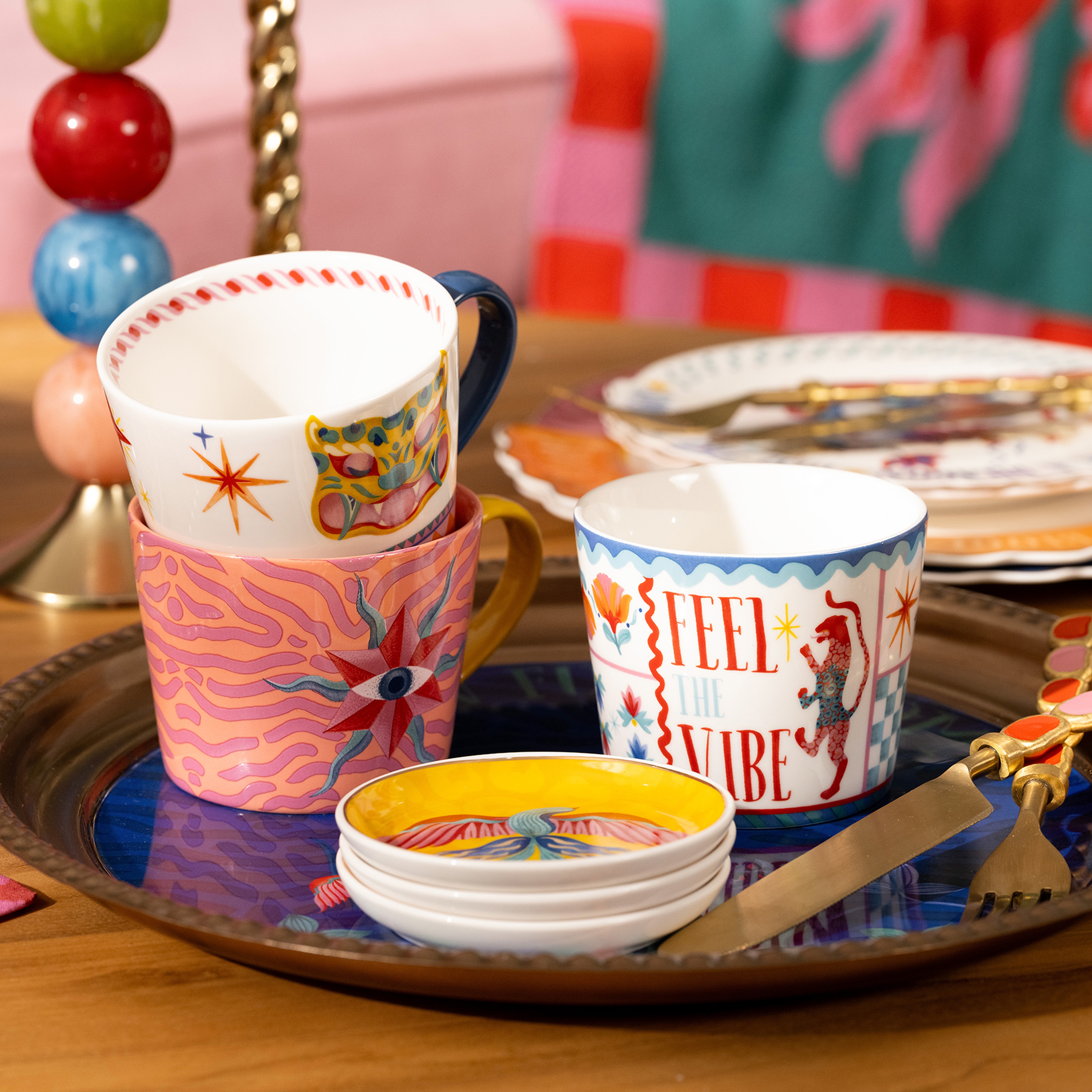 Luohu Porselen Kupa 360 Ml Renkli