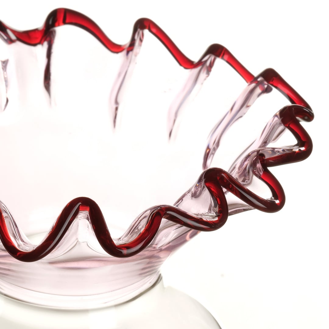 Nanjıng Borosilikat Cam Vazo 13x13x16 Cm Şeffaf - Pembe