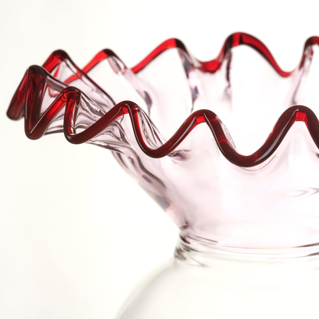 Nanjıng Borosilikat Cam Vazo 13x13x16 Cm Şeffaf - Pembe