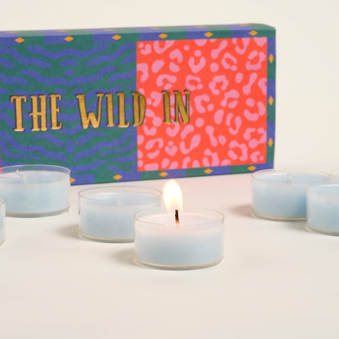 Misi Parafın Mum 24x8 Cm Mavi