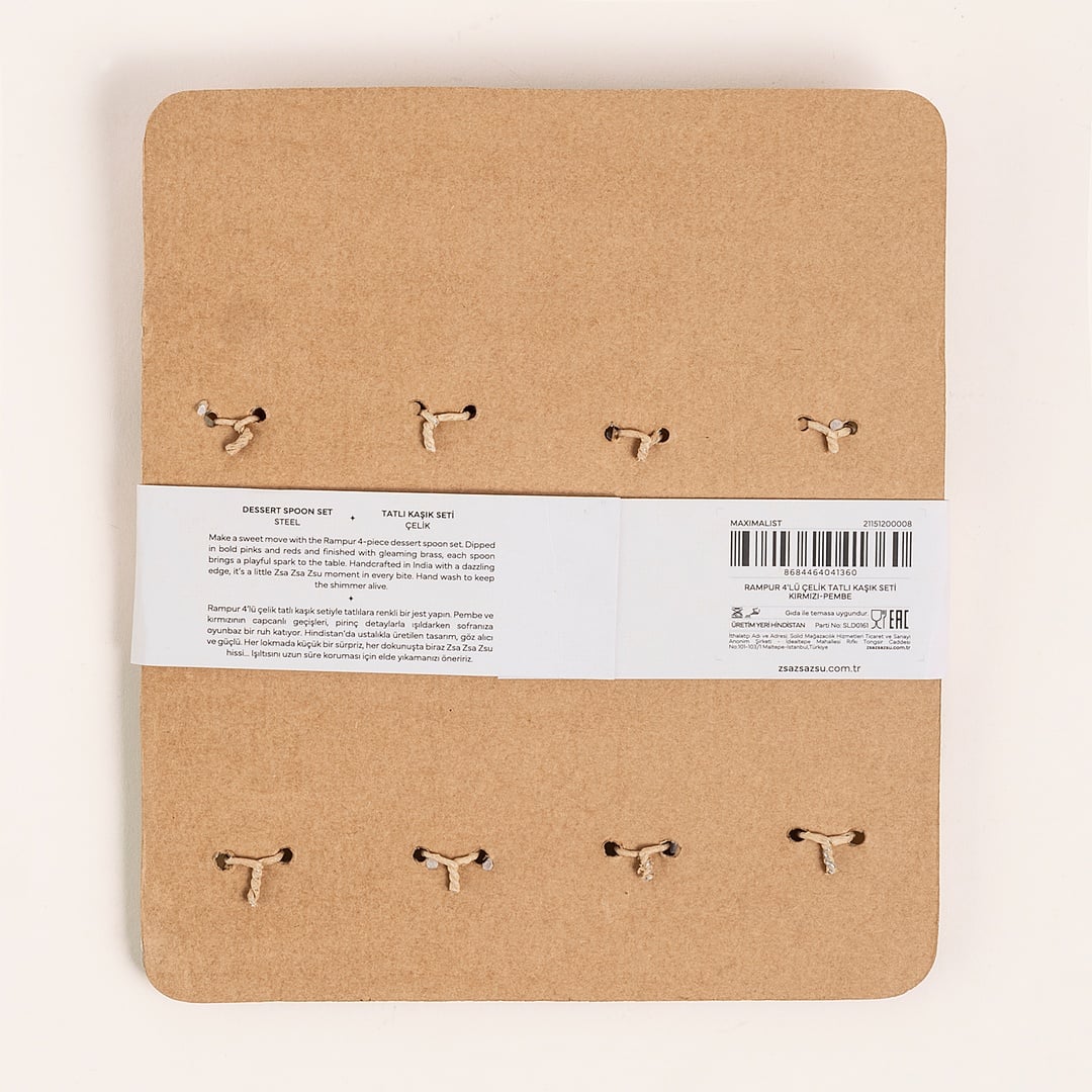 Rampur Çelik - Pirinç Çkb Seti 2x15x0.3 Cm Kırmızı - Pembe