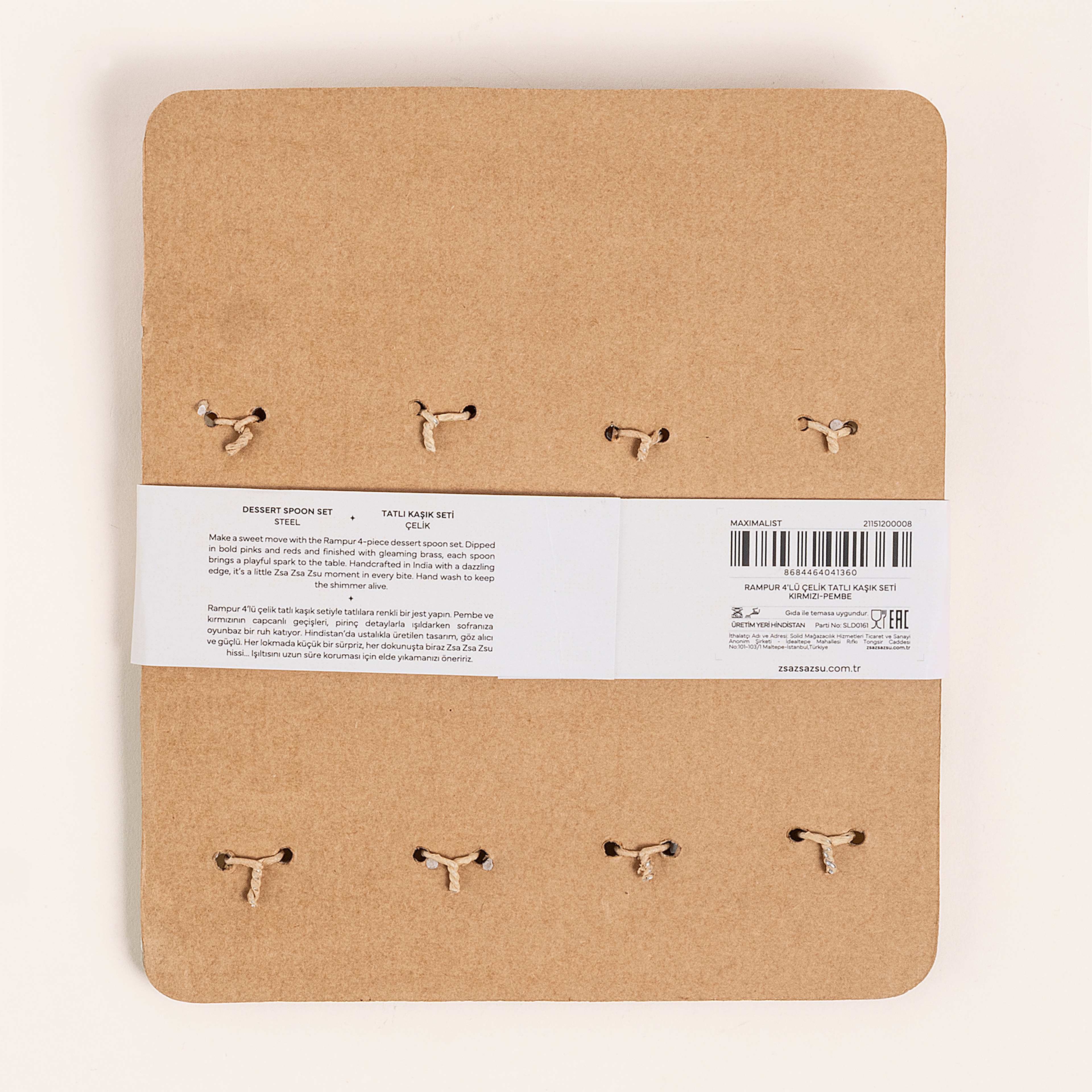 Rampur Çelik - Pirinç Çkb Seti 2x15x0.3 Cm Kırmızı - Pembe