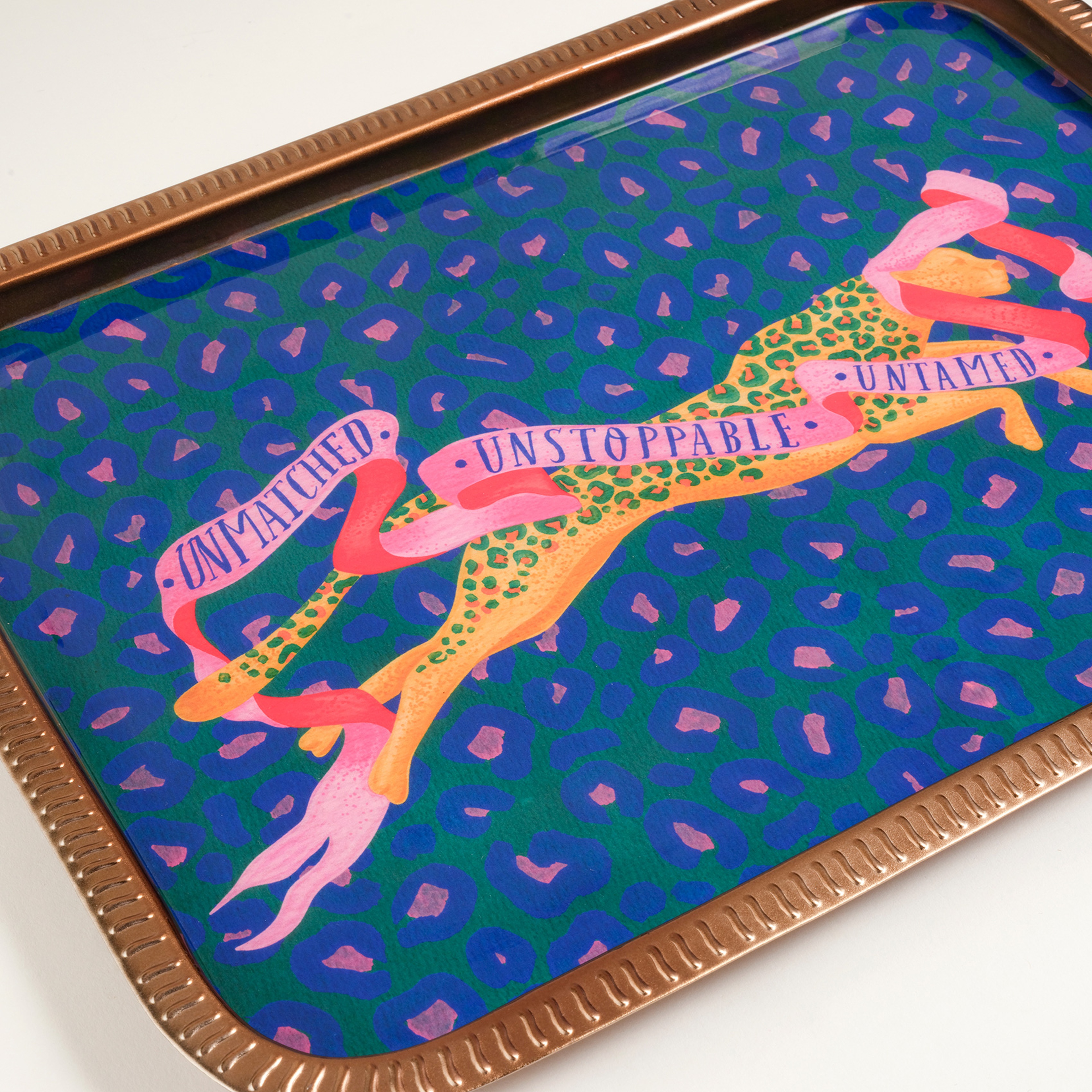 Nanpur Metal Dekoratif Tepsi 32x23x1 Cm Mavi - Sarı