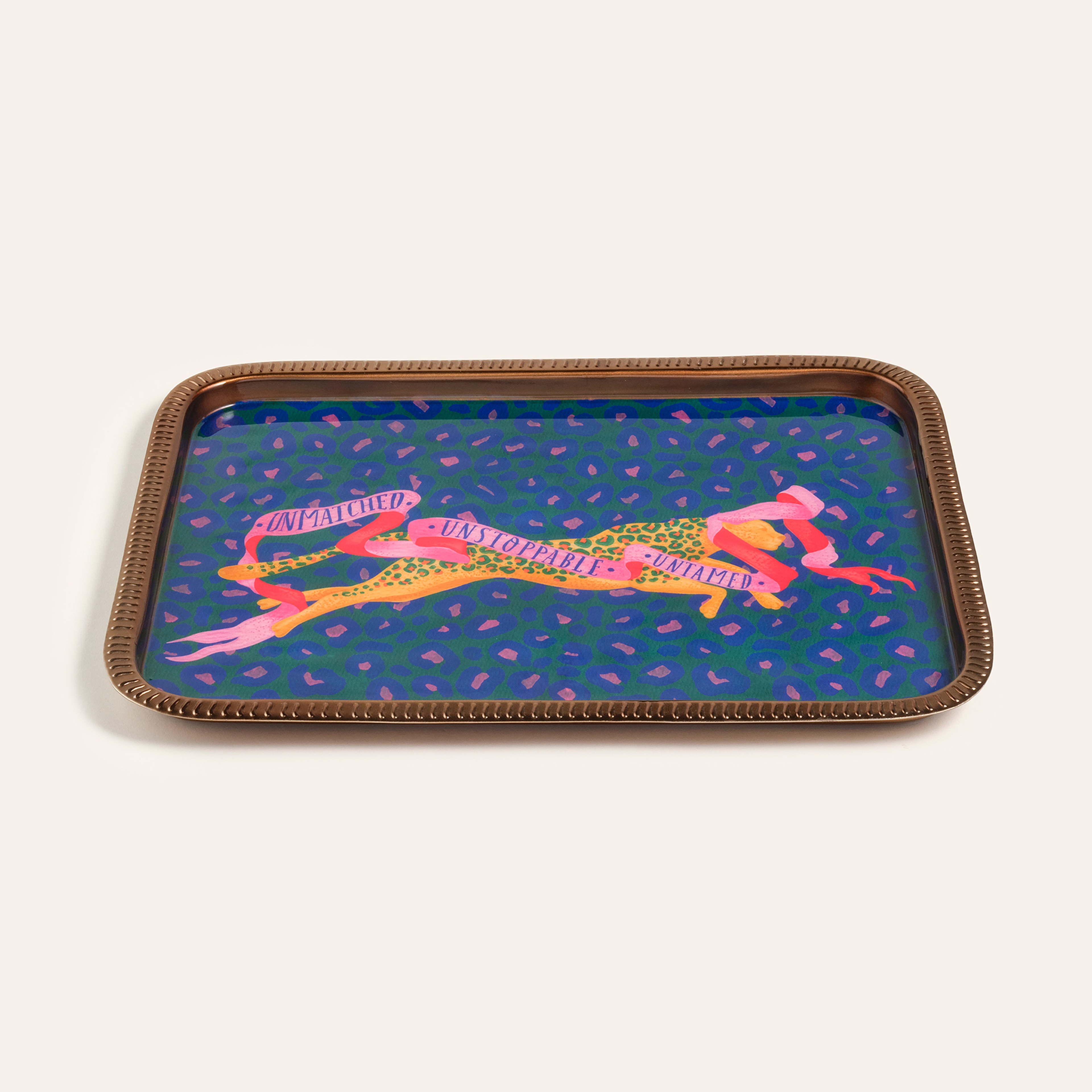 Nanpur Metal Dekoratif Tepsi 32x23x1 Cm Mavi - Sarı