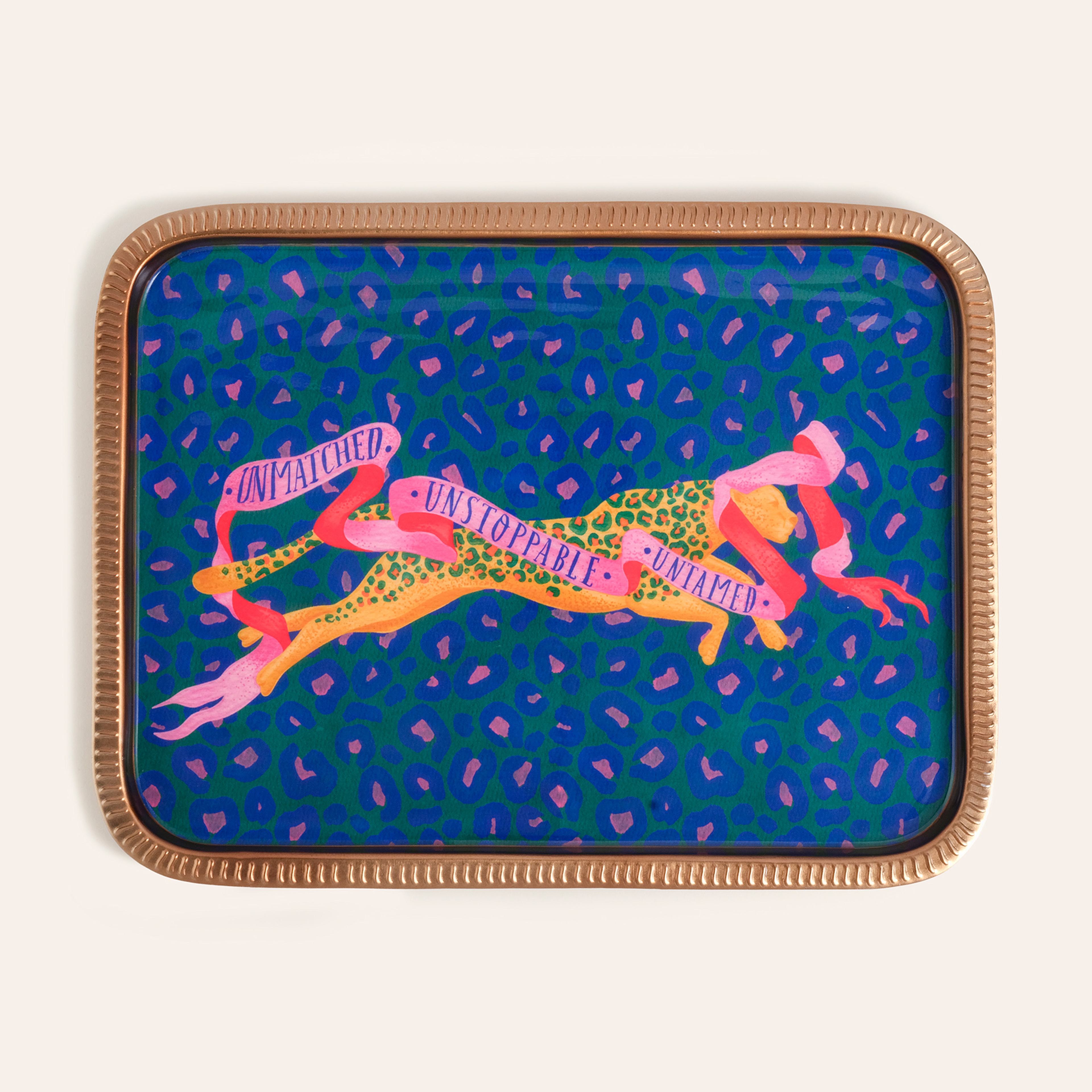 Nanpur Metal Dekoratif Tepsi 32x23x1 Cm Mavi - Sarı