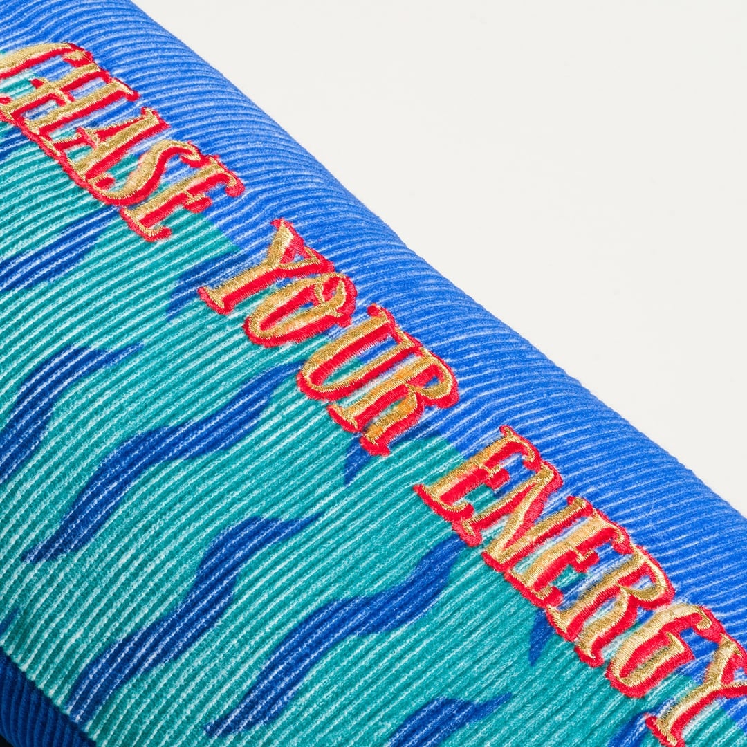 Ghunı Saçaklı Nakışlı Pamuk Dolgulu Kırlent 25x50 Cm Mavi - Yeşil